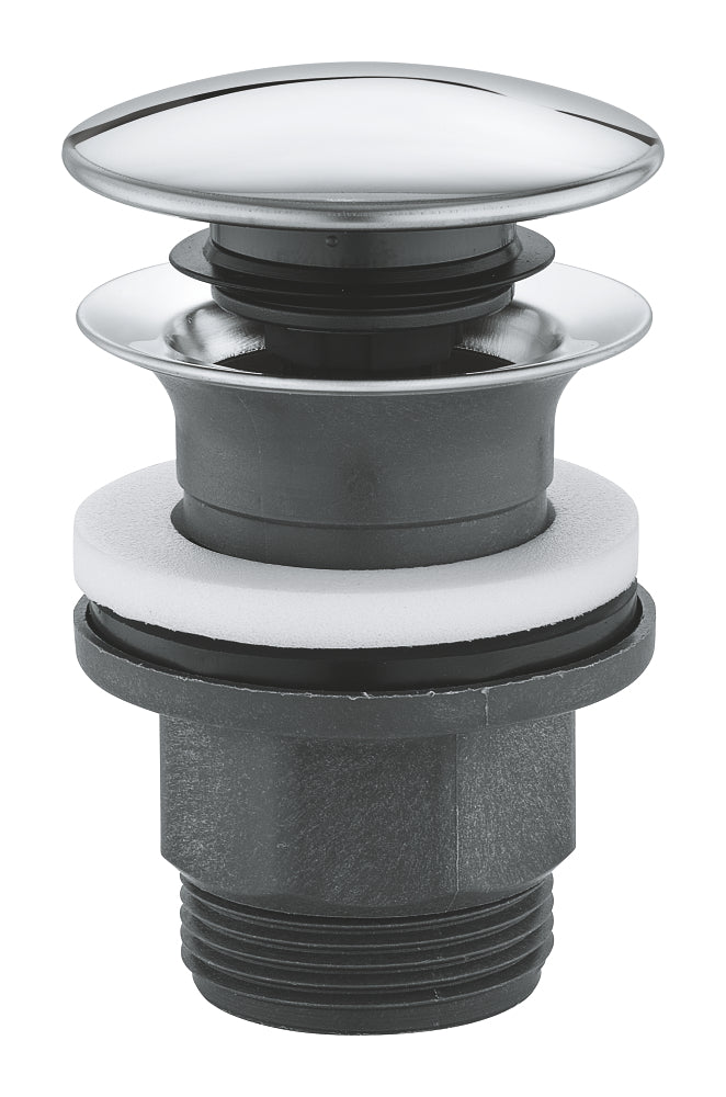 Waste set with push-open plug