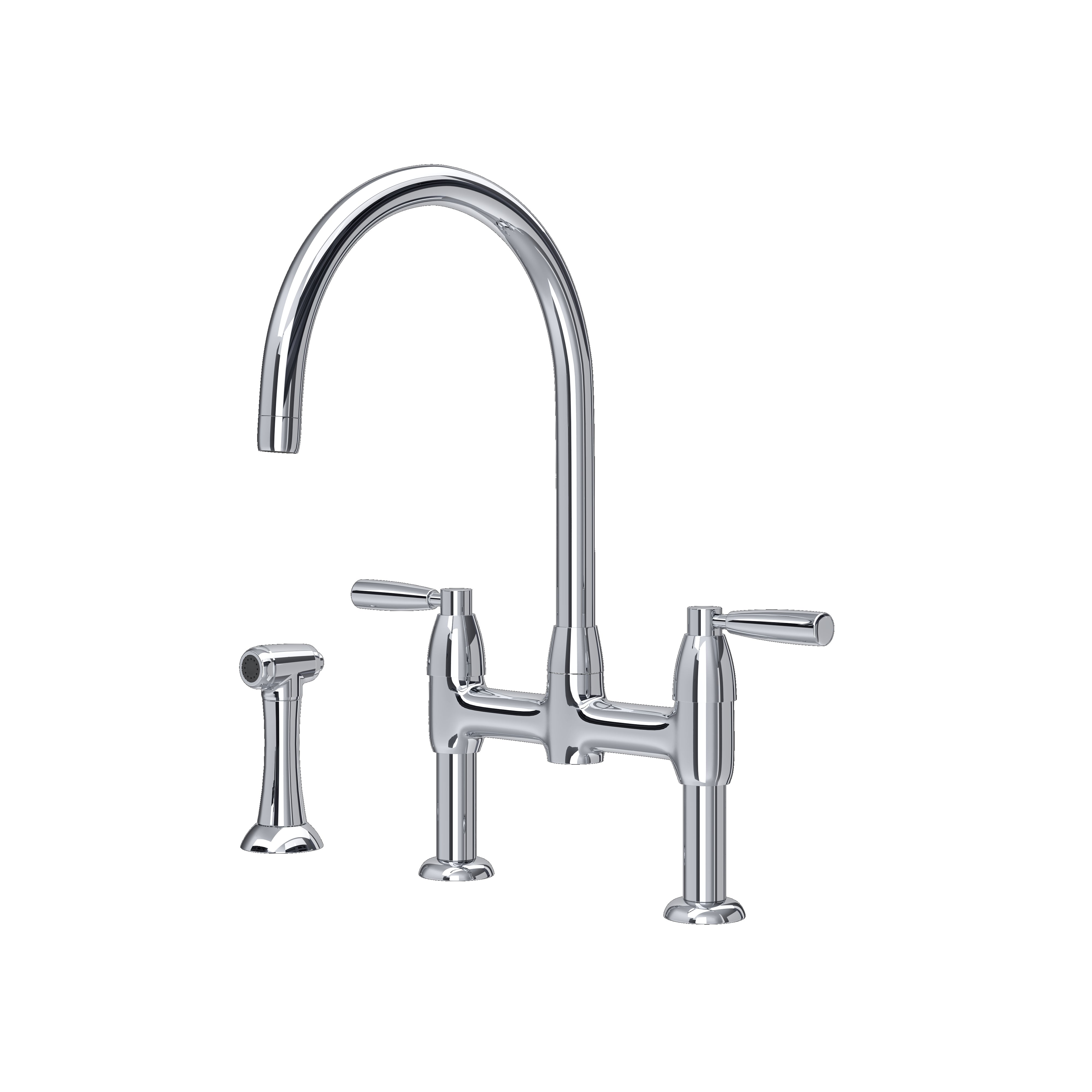 THE LANGBOURNE COLLECTION Bridge sink mixer with rinse