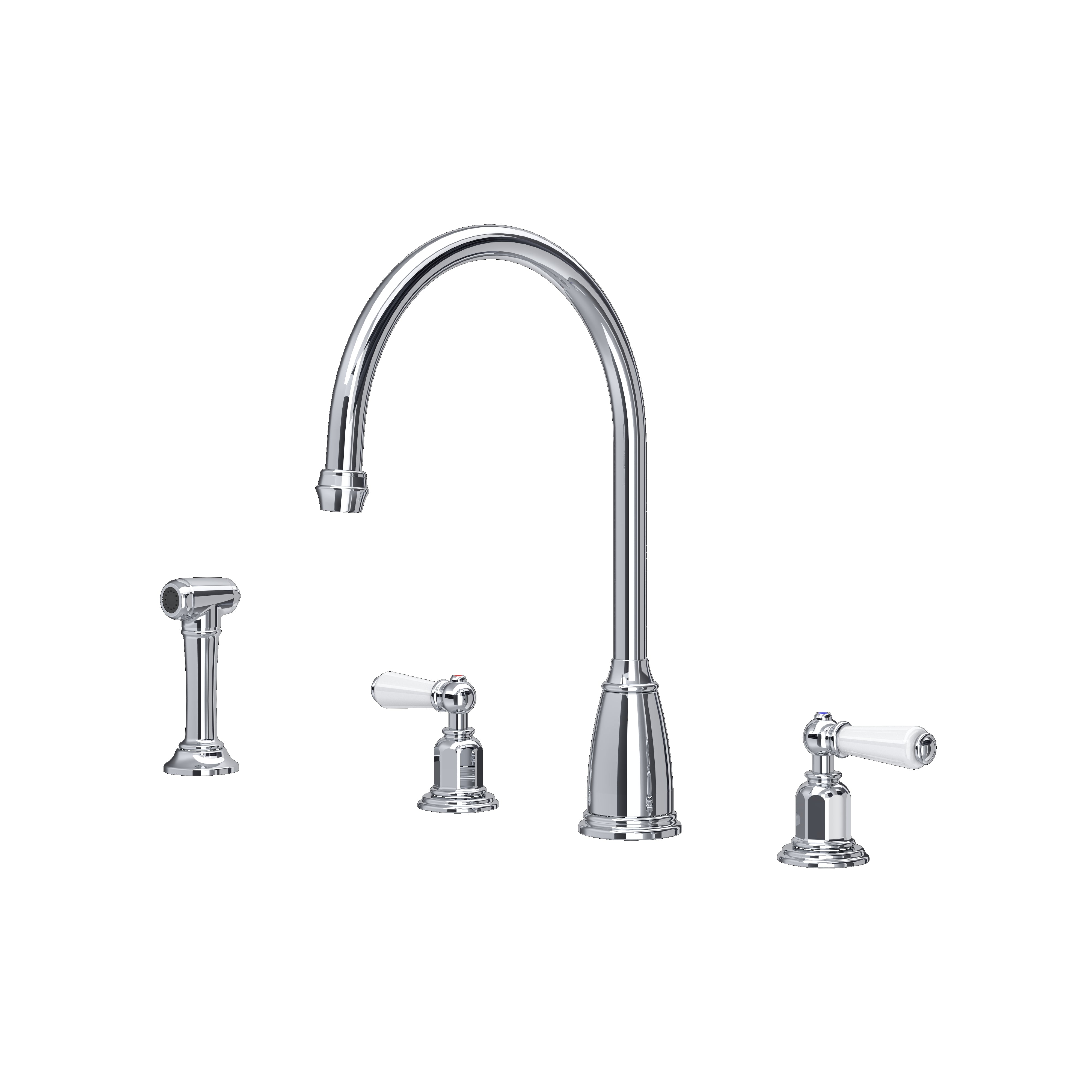 THE PHOENICIAN COLLECTION Widespread sink mixer with rinse