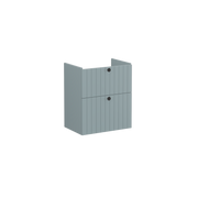 Root Groove Washbasin Unit, with two drawers, compact, Matt Fijord Green, without washbasin
