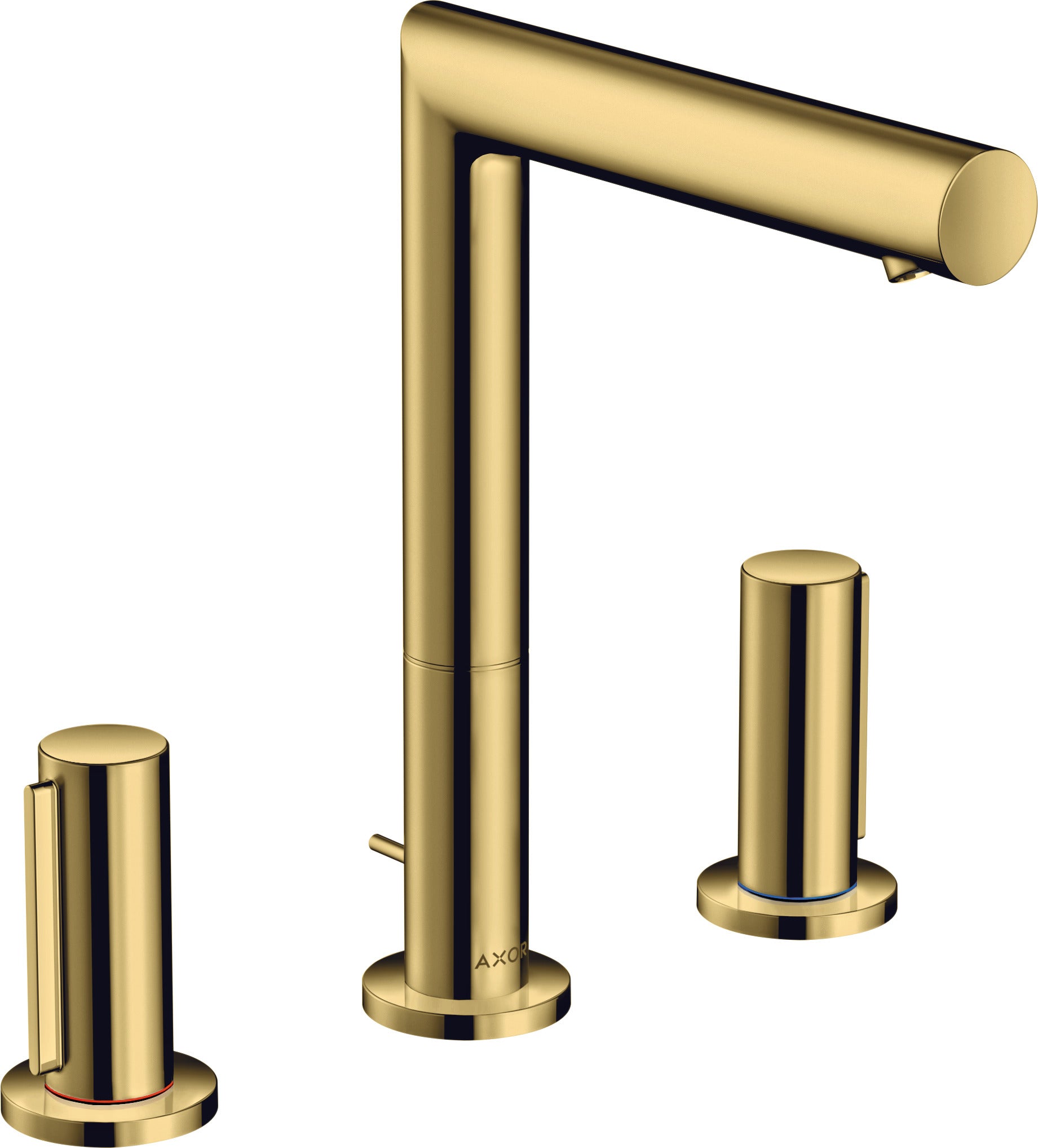 AXOR Uno 3-hole basin mixer 200 with zero handles and pop-up waste