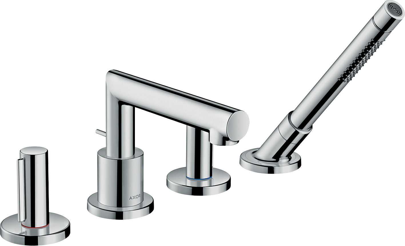 AXOR Uno 4-hole rim-mounted bath mixer with zero handles