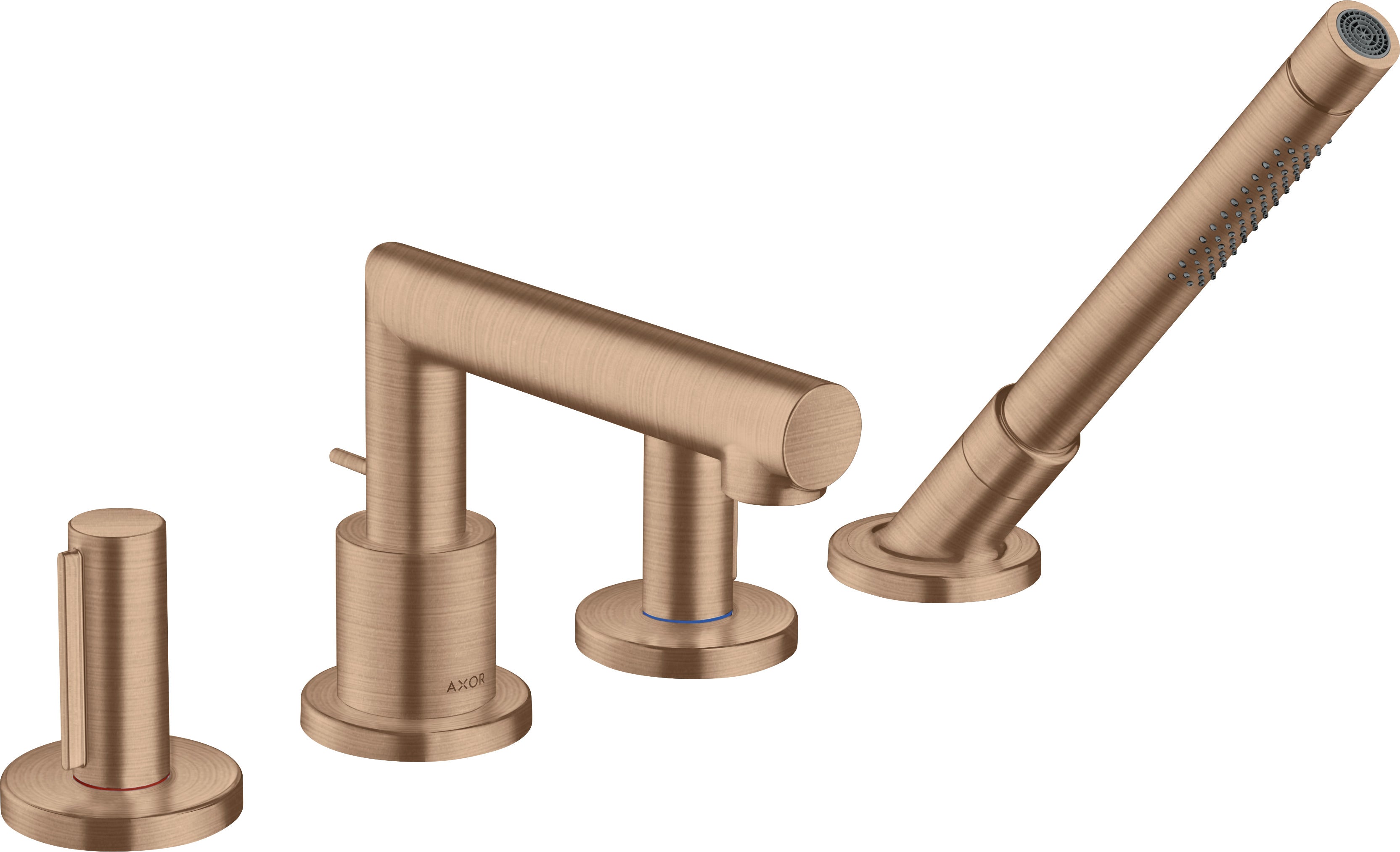 AXOR Uno 4-hole rim-mounted bath mixer with zero handles