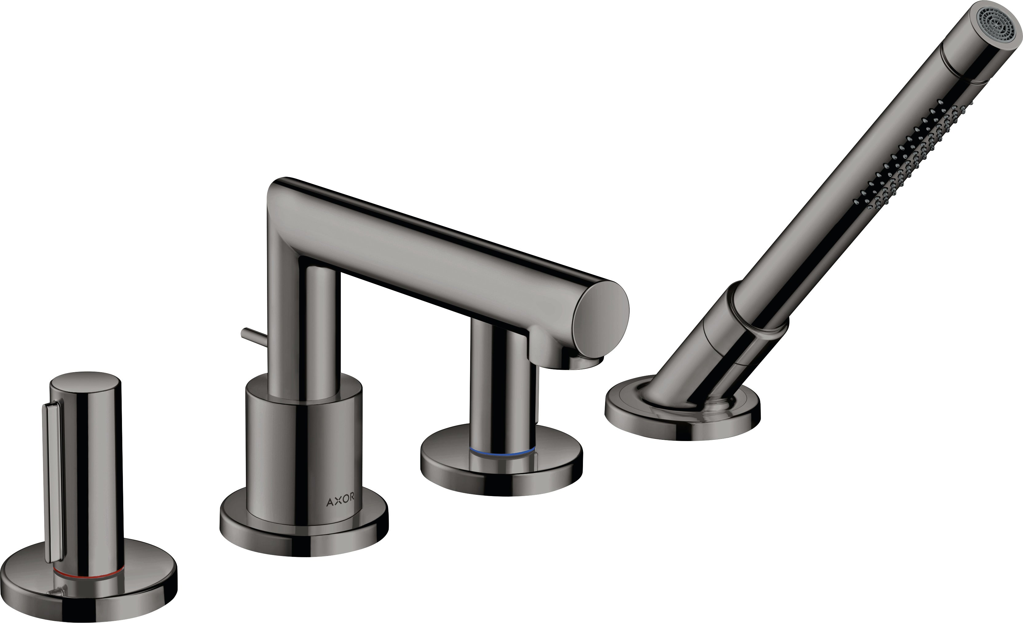 AXOR Uno 4-hole rim-mounted bath mixer with zero handles