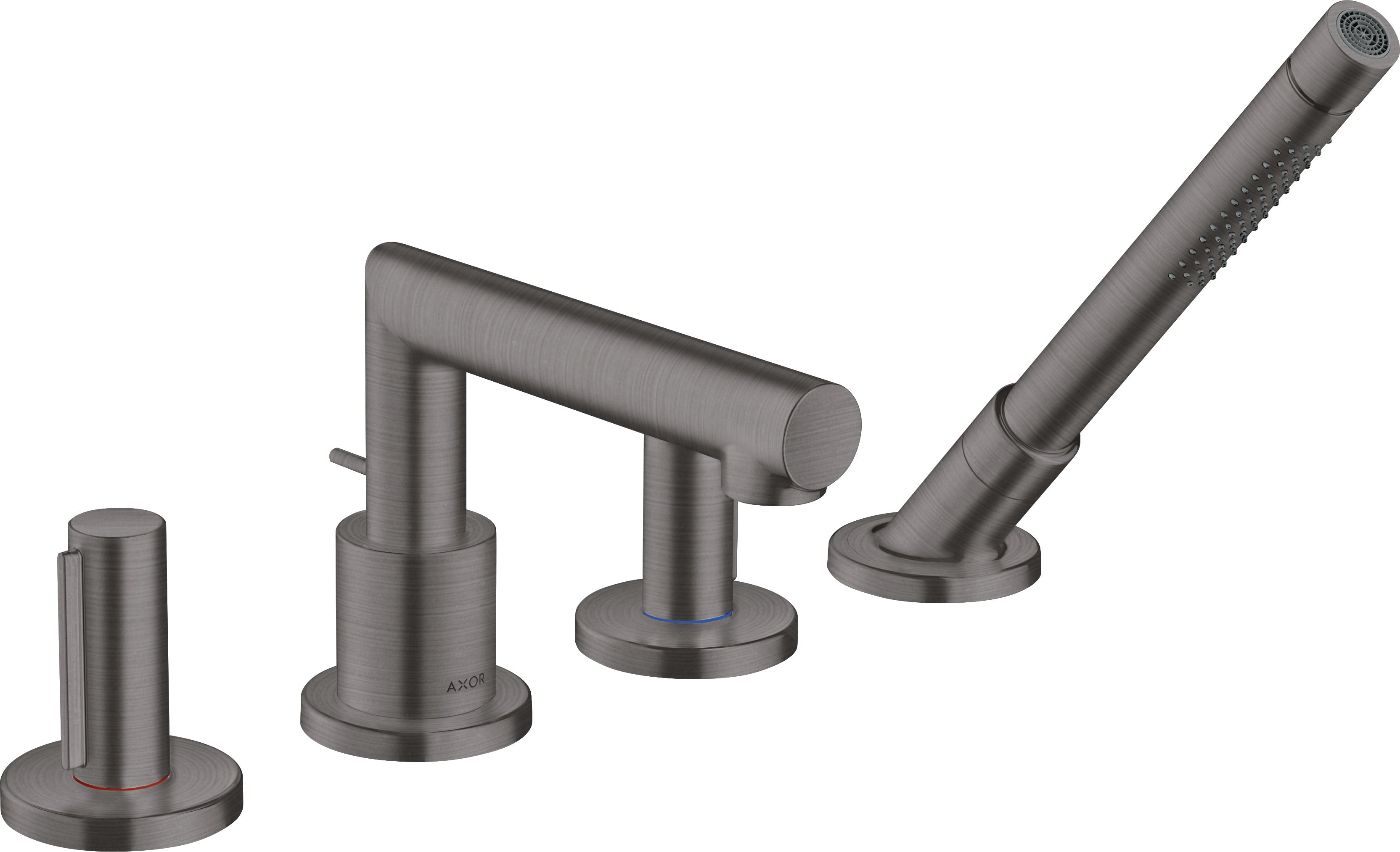 AXOR Uno 4-hole rim-mounted bath mixer with zero handles