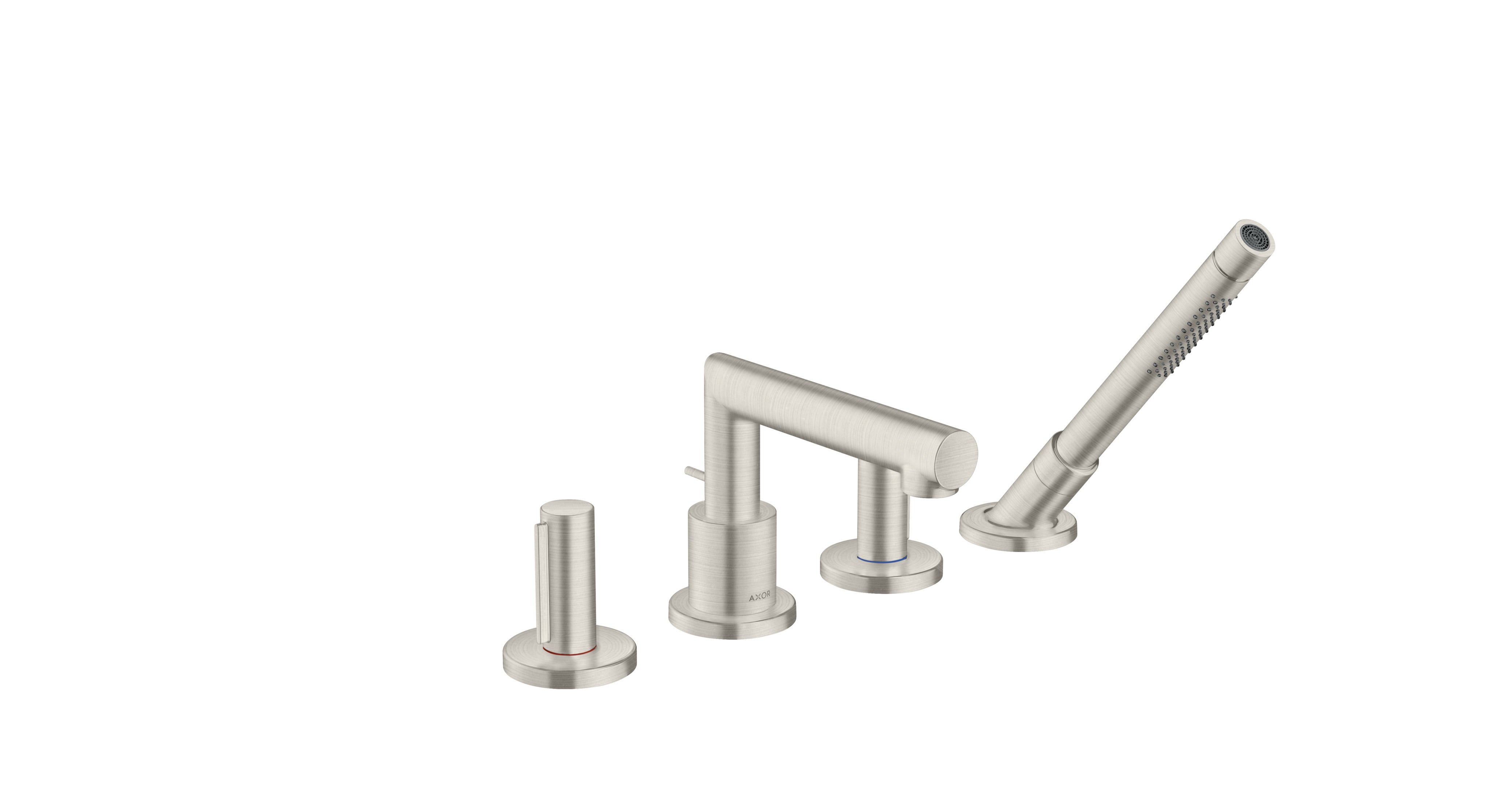 AXOR Uno 4-hole rim-mounted bath mixer with zero handles