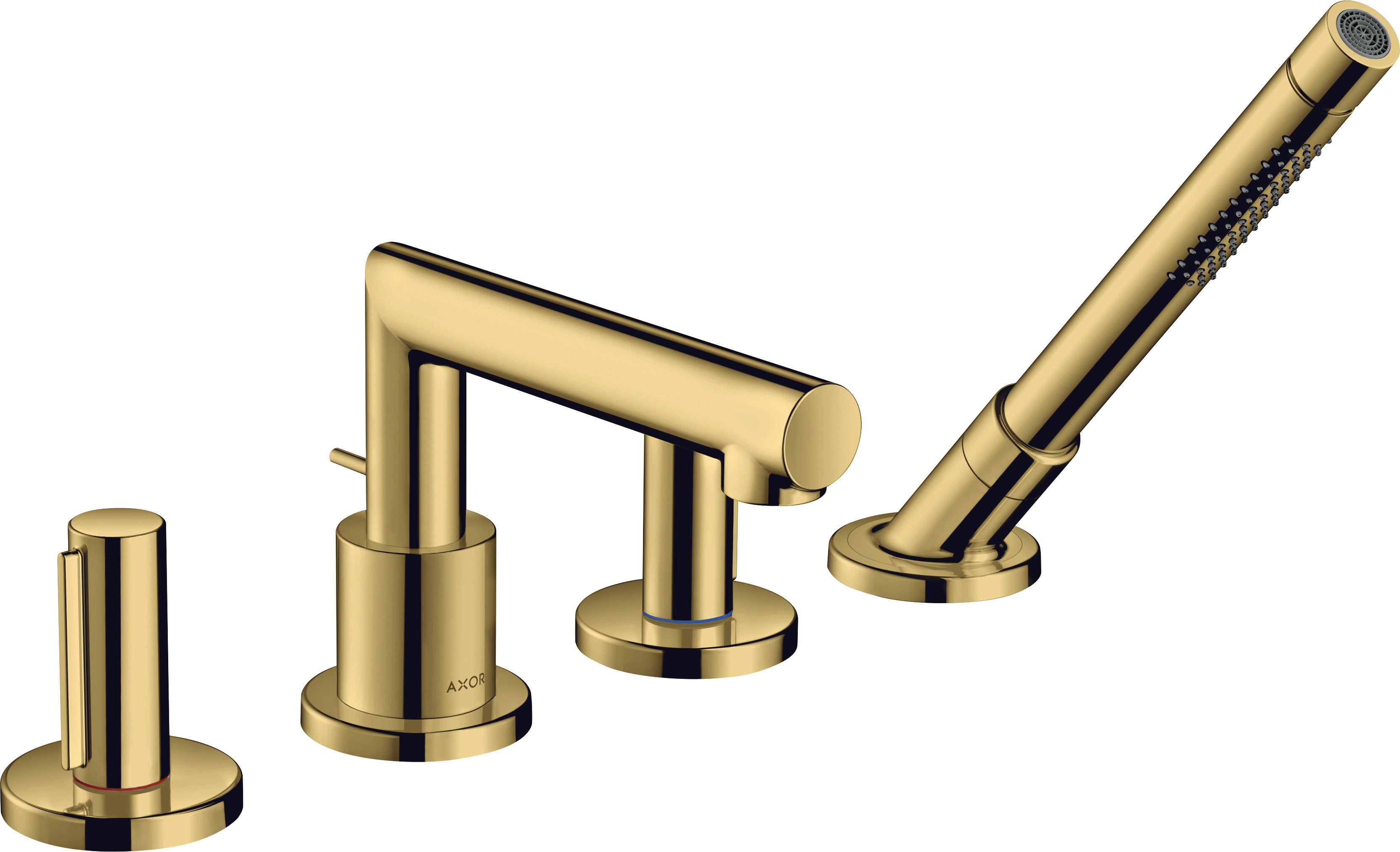 AXOR Uno 4-hole rim-mounted bath mixer with zero handles
