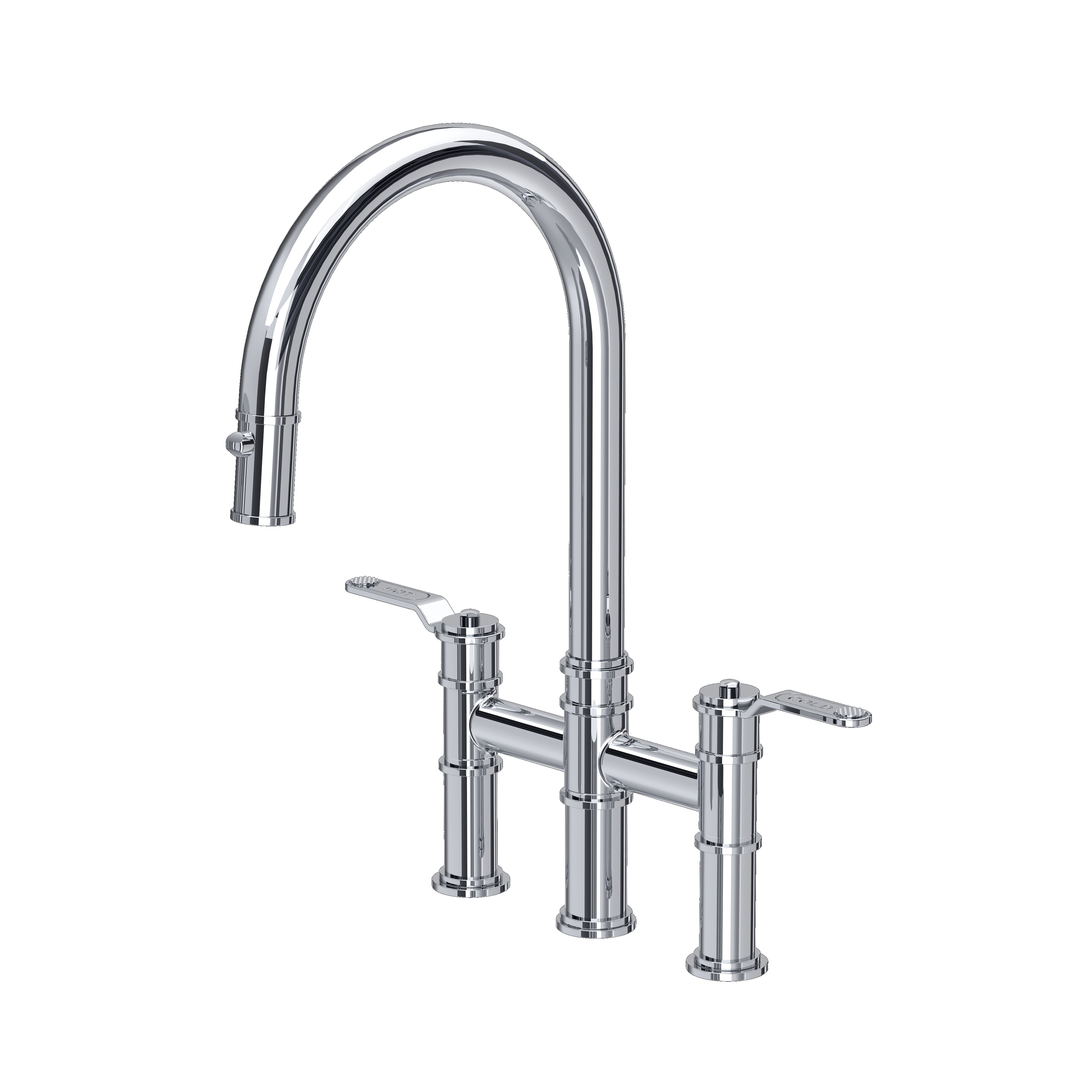 THE ARMSTRONG COLLECTION Bridge sink mixer with pull-down rinse