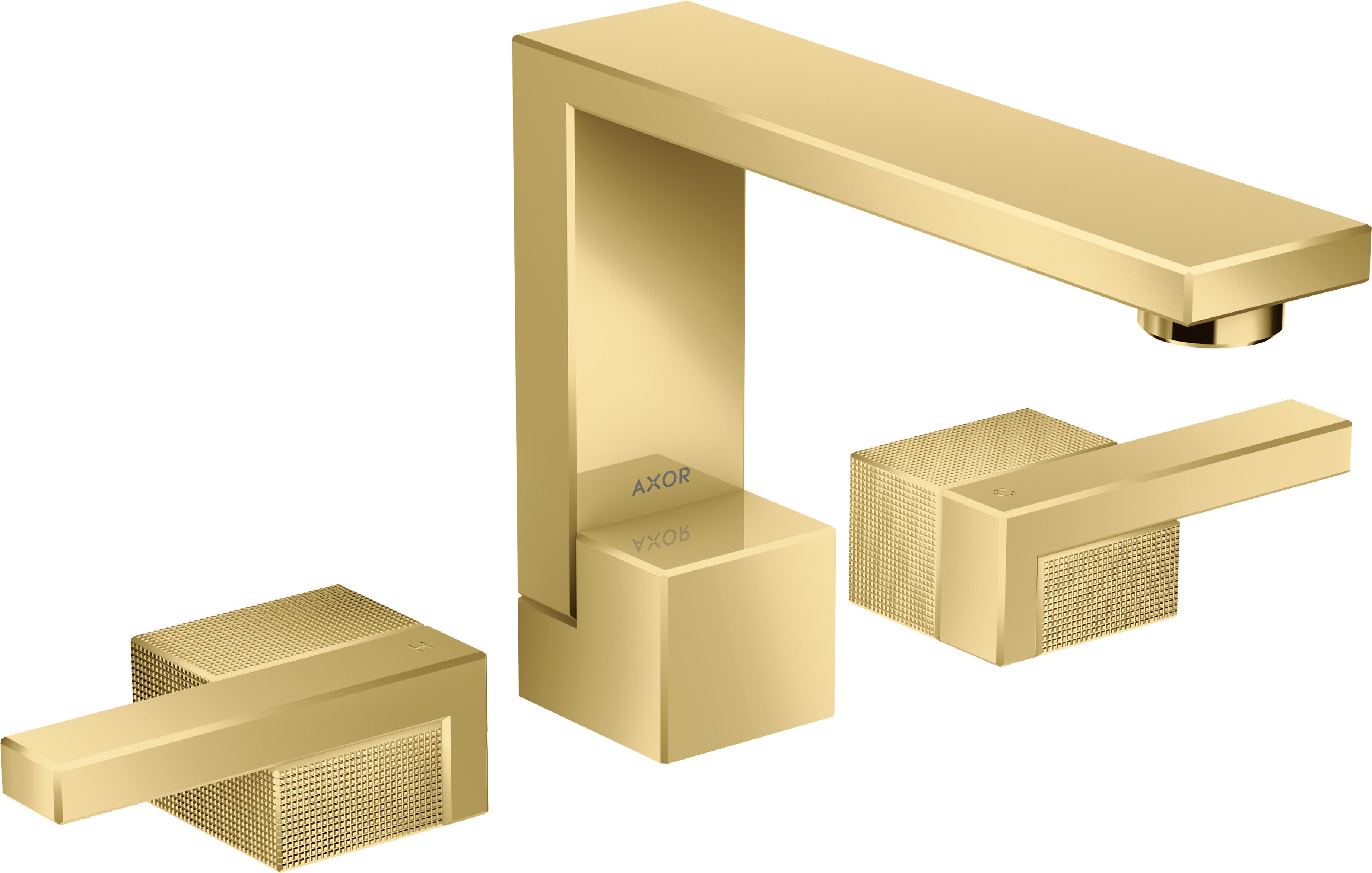 AXOR Edge 3-hole basin mixer 130 with push-open waste - diamond cut