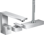 AXOR Edge 3-hole rim-mounted bath mixer - diamond cut