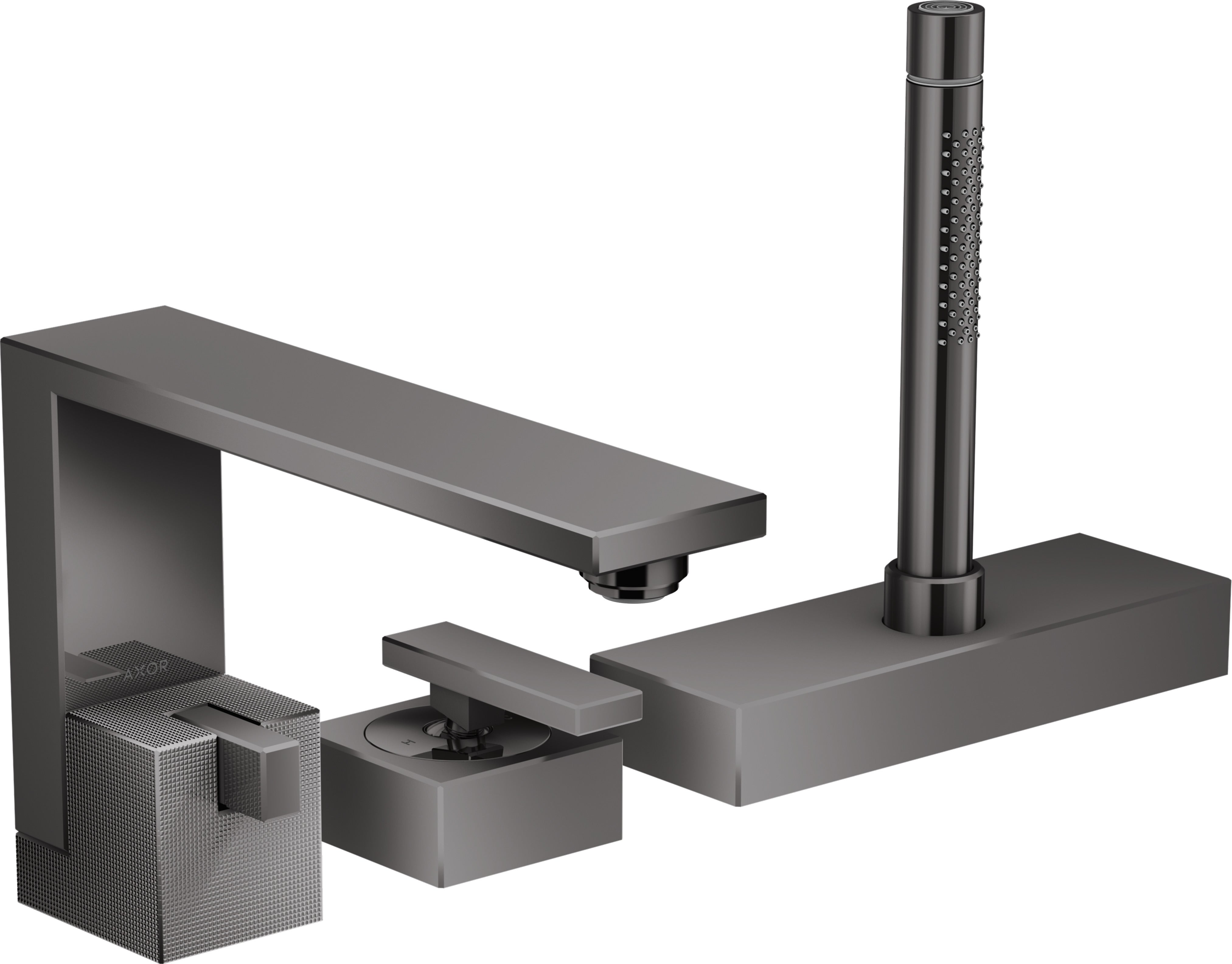 AXOR Edge 3-hole rim-mounted bath mixer - diamond cut