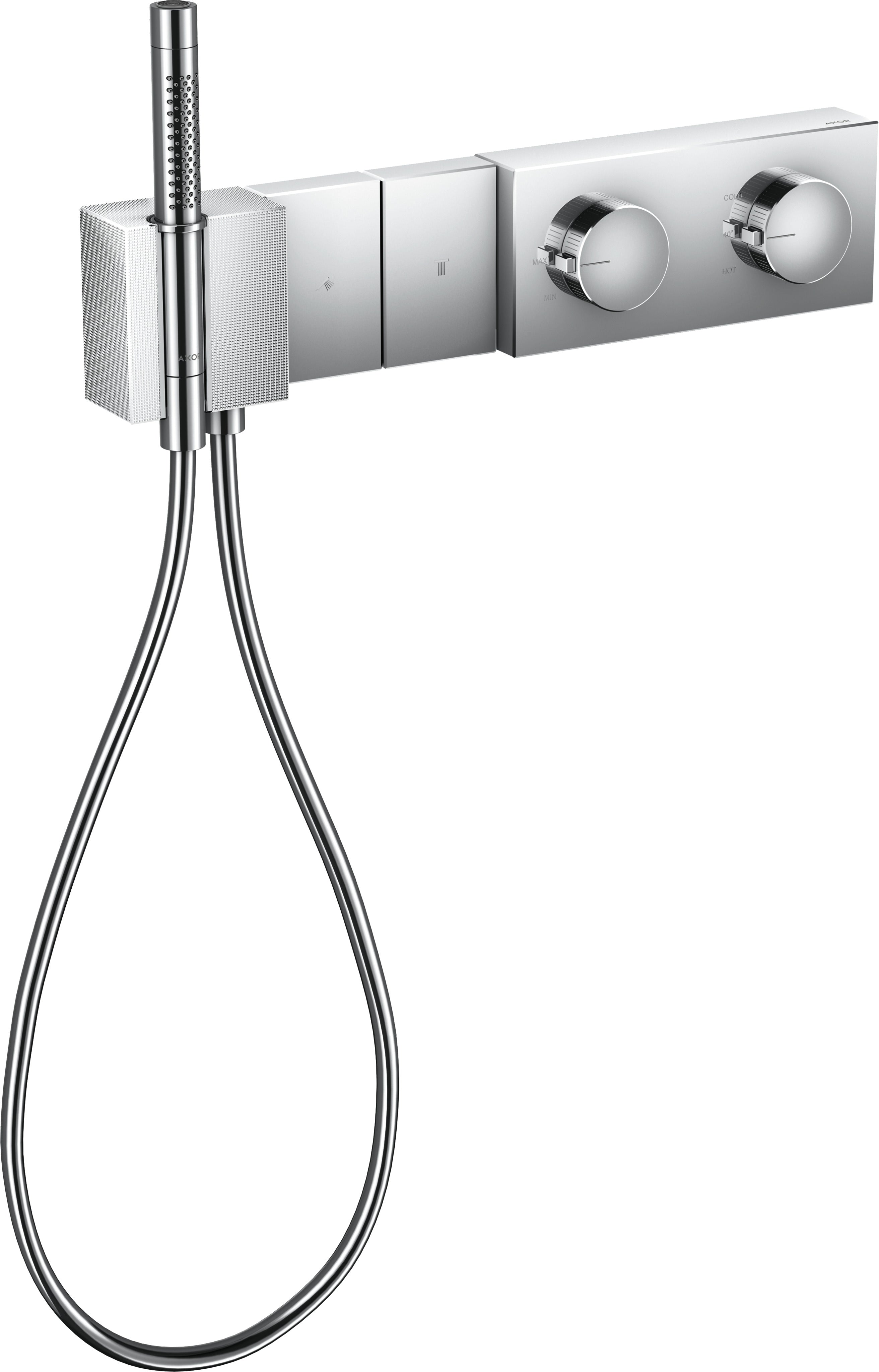 AXOR Edge Thermostatic module Select 470/100 for concealed installation for 2 outlets - diamond cut
