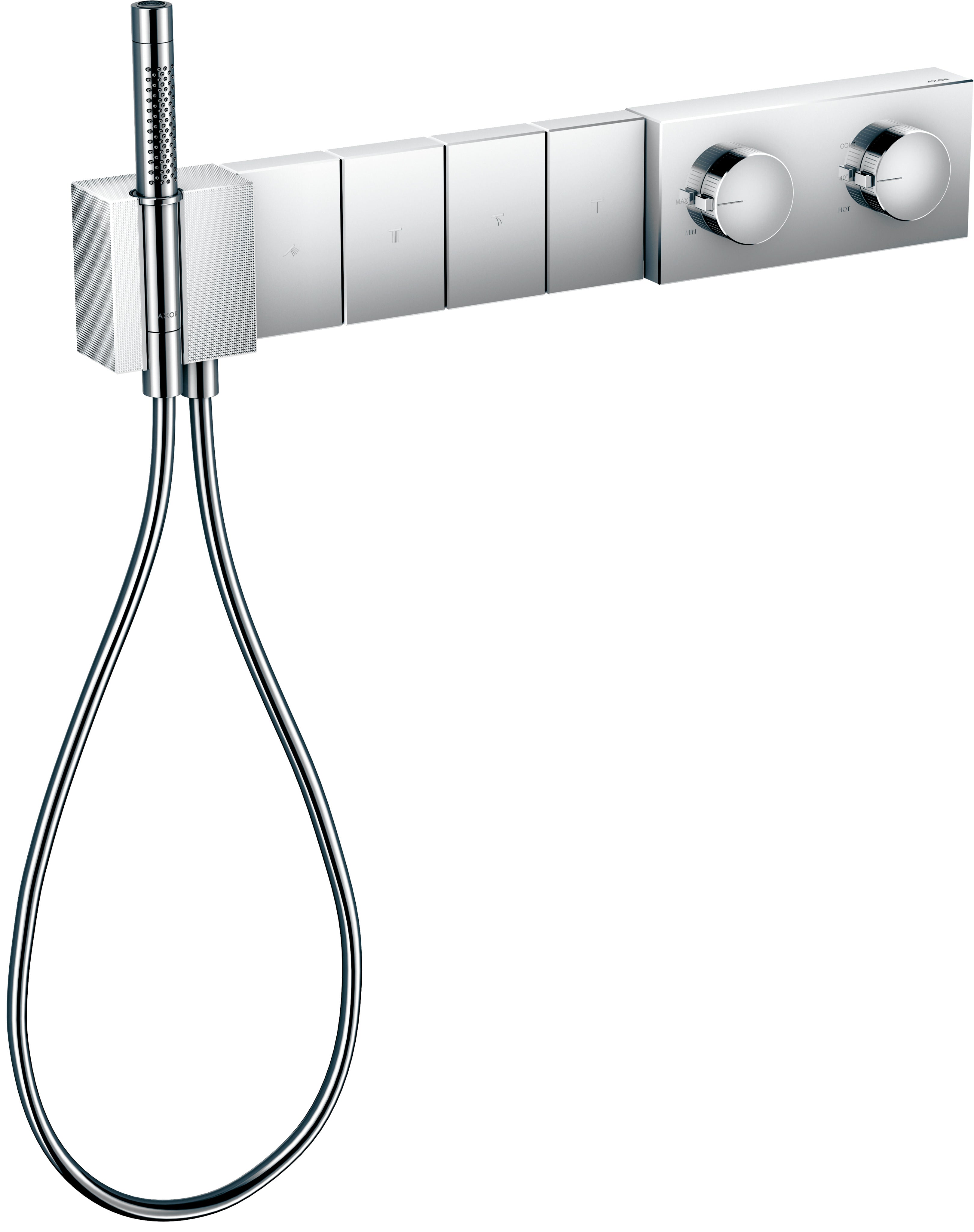AXOR Edge Thermostatic module Select 610/100 for concealed installation for 4 outlets - diamond cut