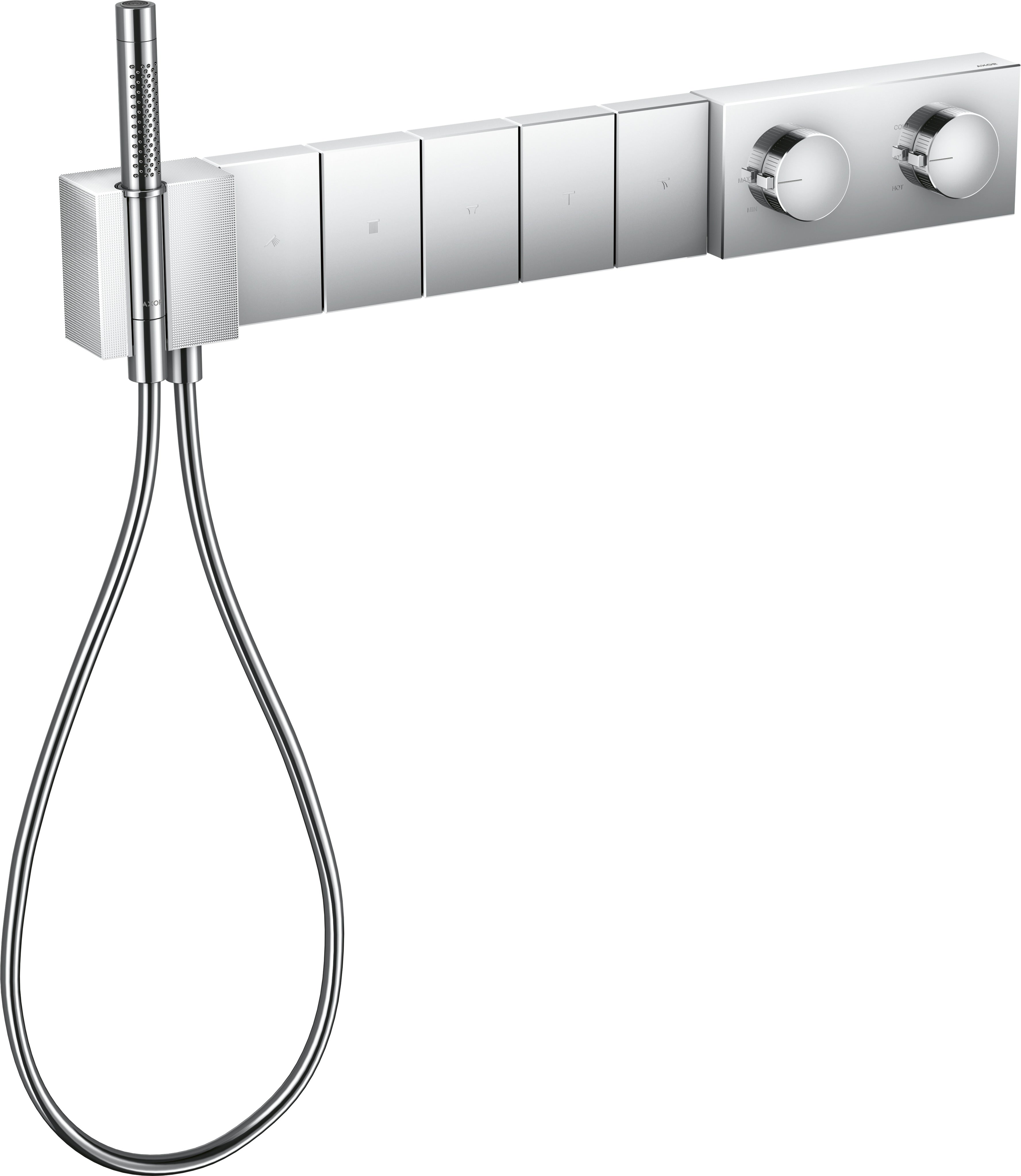 AXOR Edge Thermostatic module Select 680/100 for concealed installation for 5 outlets - diamond cut