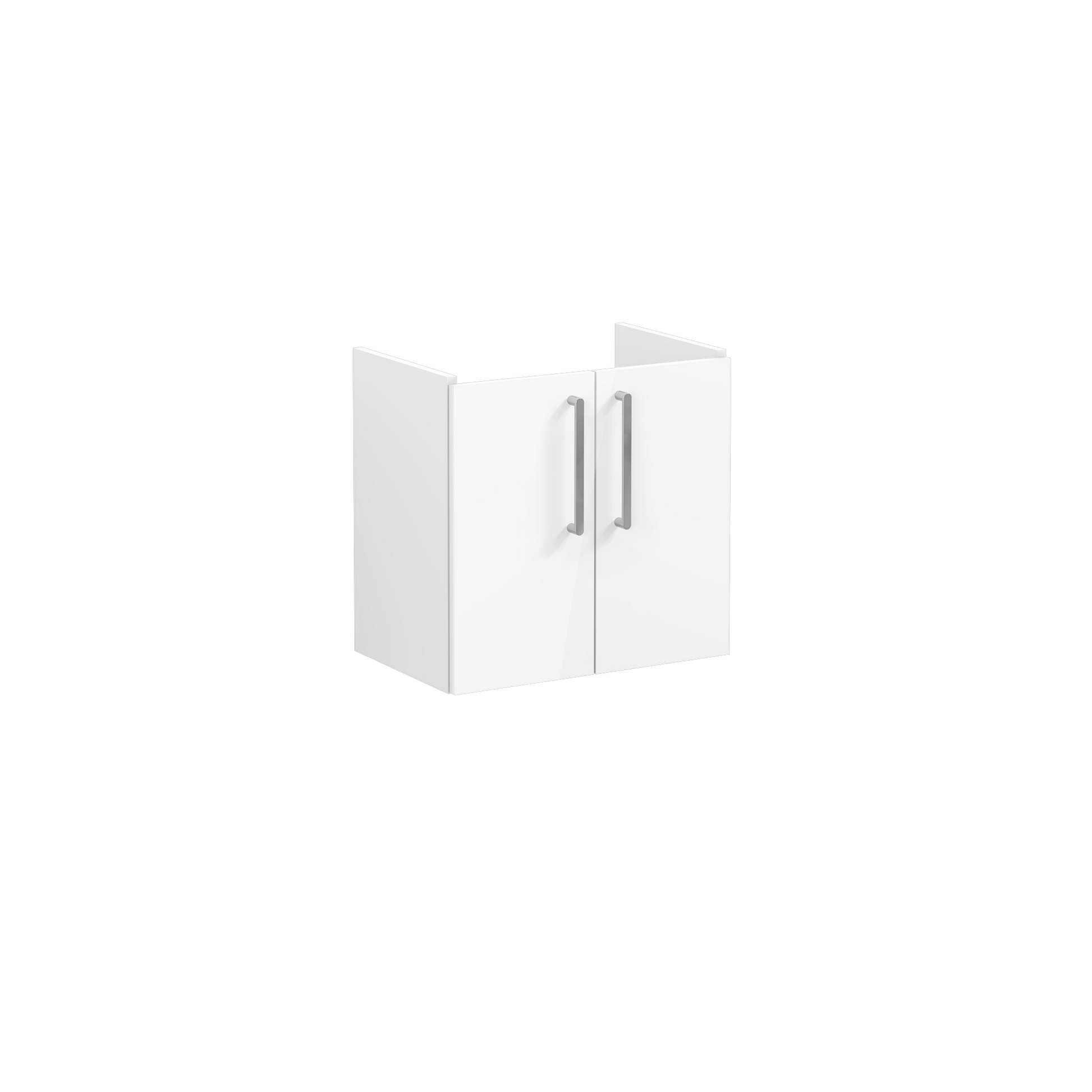 Root Washbasin Unit, With Doors, Compact, High Gloss White, Without Washbasin