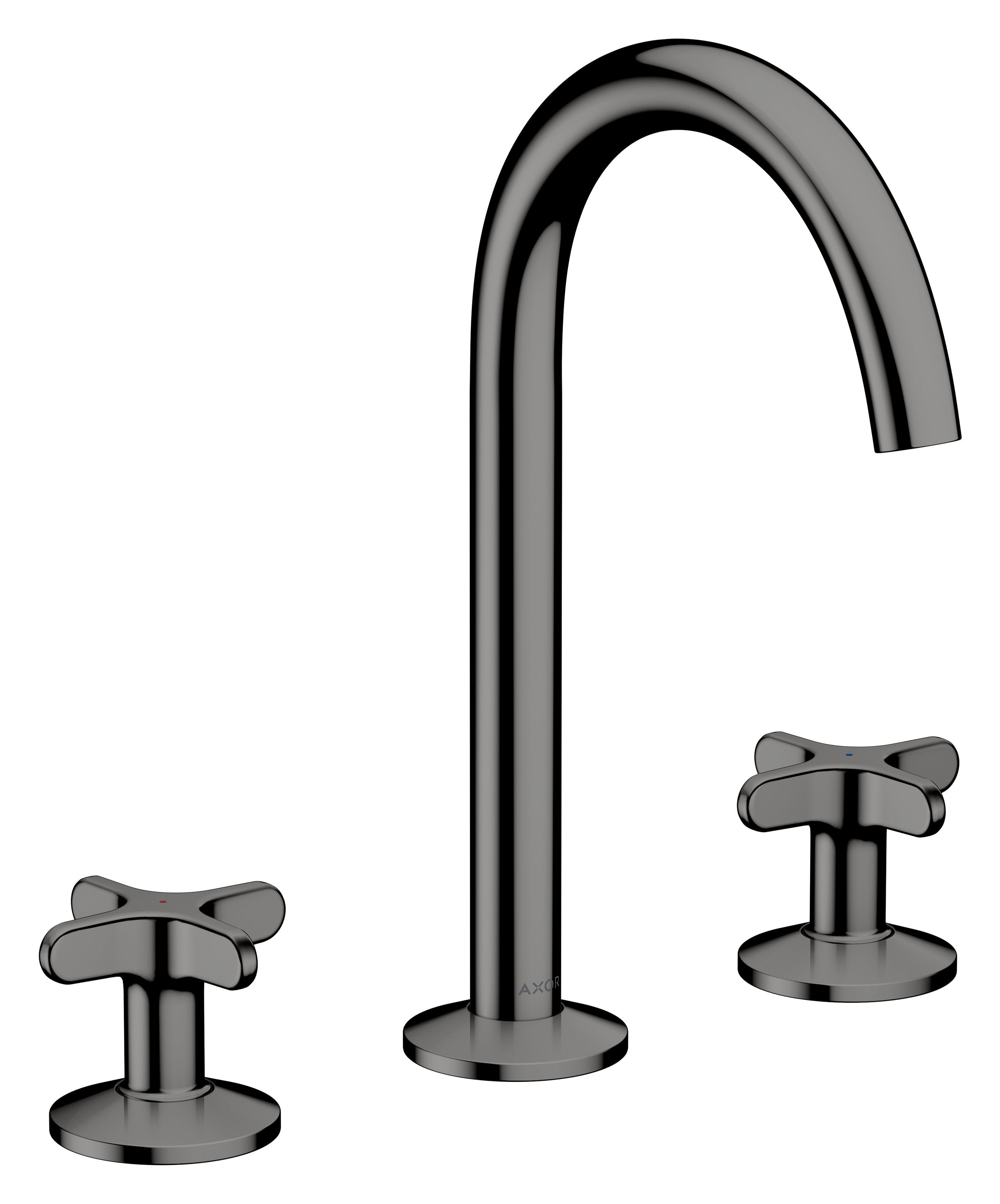 AXOR One 3-hole basin mixer 170 with cross handles and push-open waste set