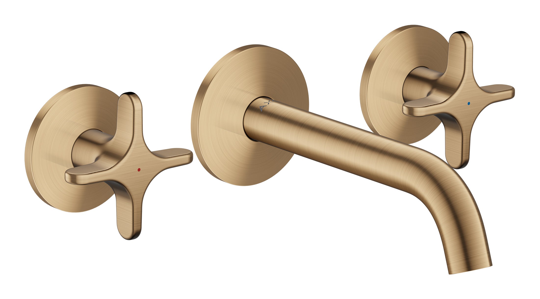 AXOR One 3-hole basin mixer for concealed installation wall-mounted with spout 160 mm and cross handles