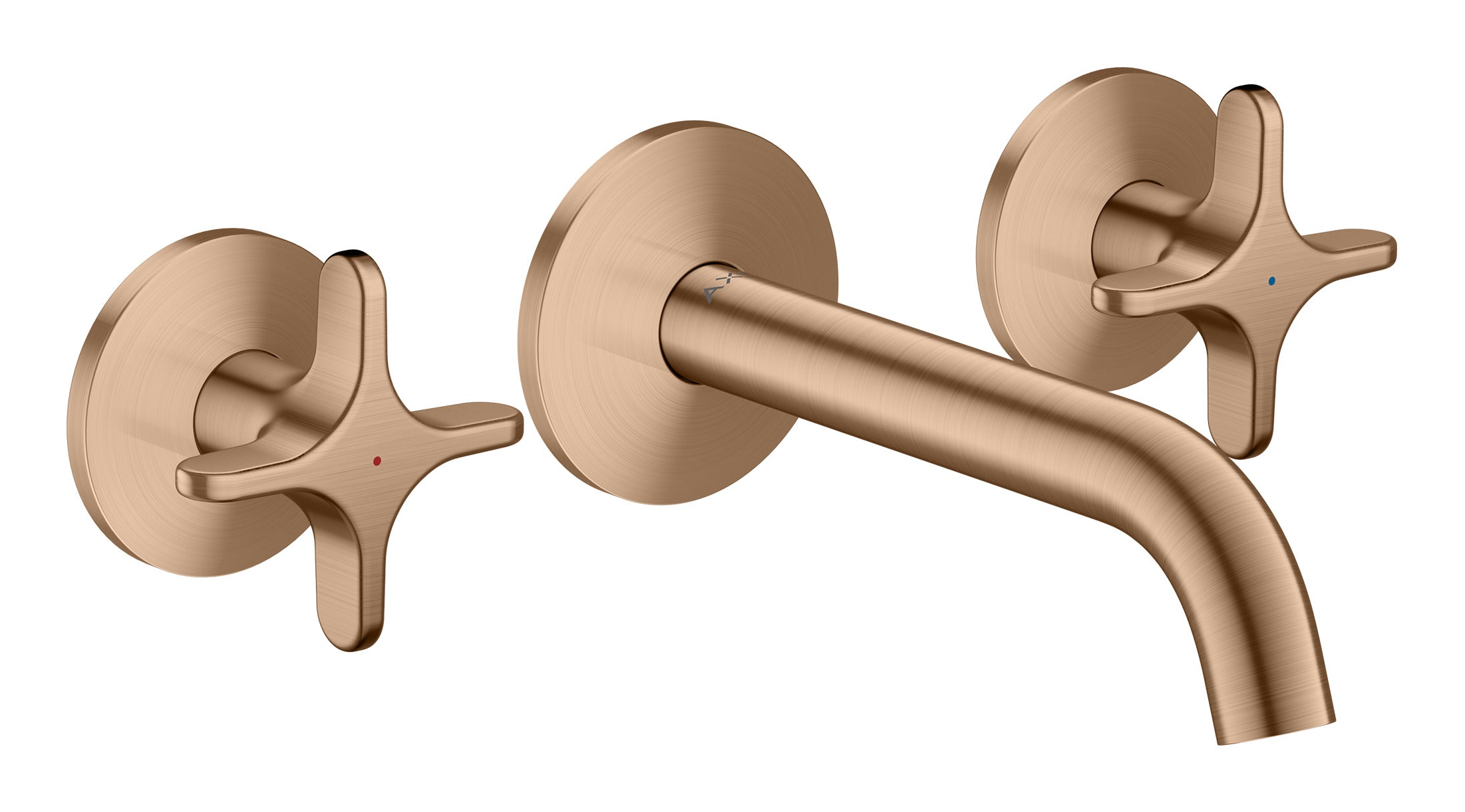 AXOR One 3-hole basin mixer for concealed installation wall-mounted with spout 160 mm and cross handles