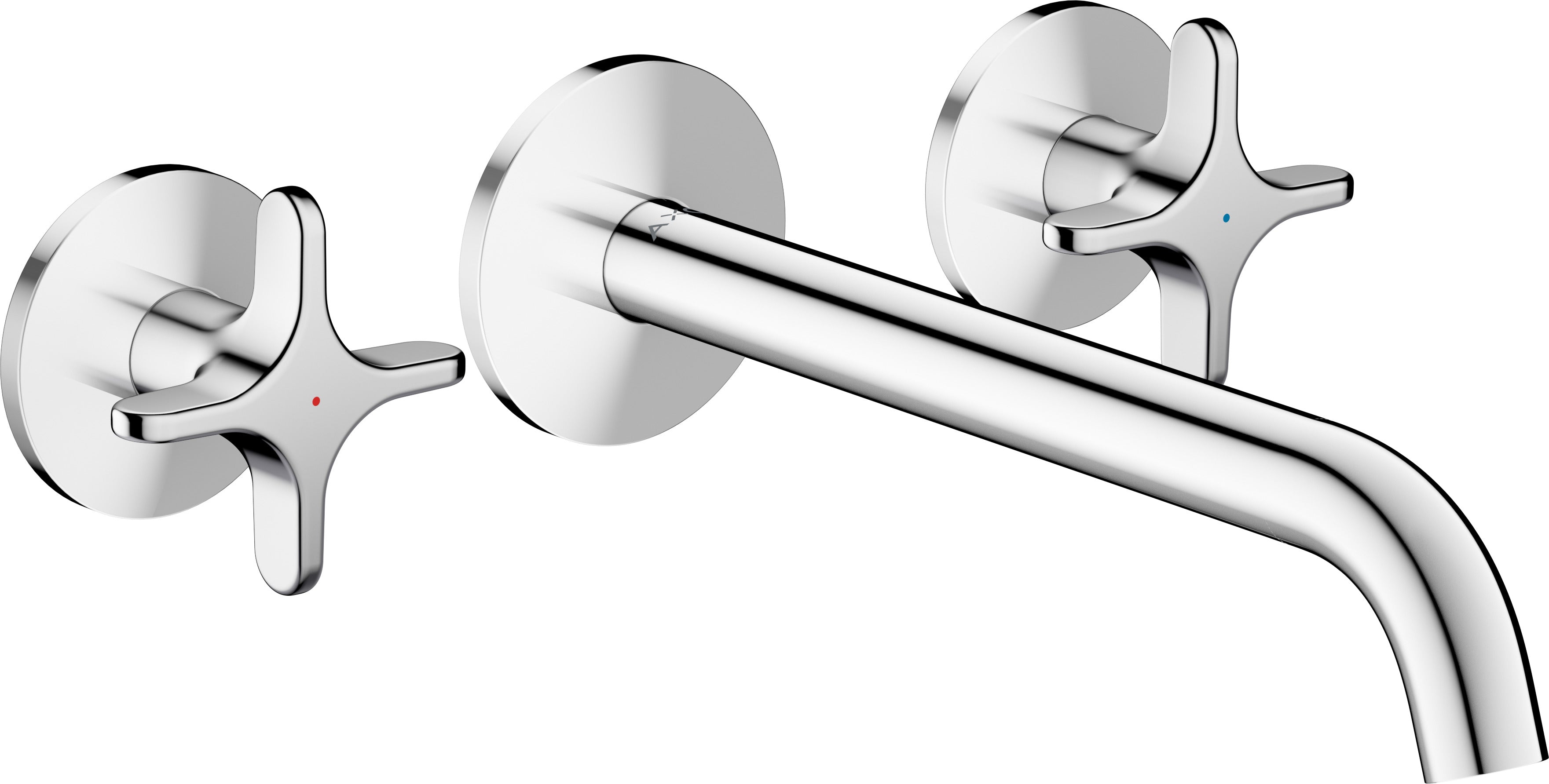 AXOR One 3-hole basin mixer for concealed installation wall-mounted with spout 220 mm and cross handles