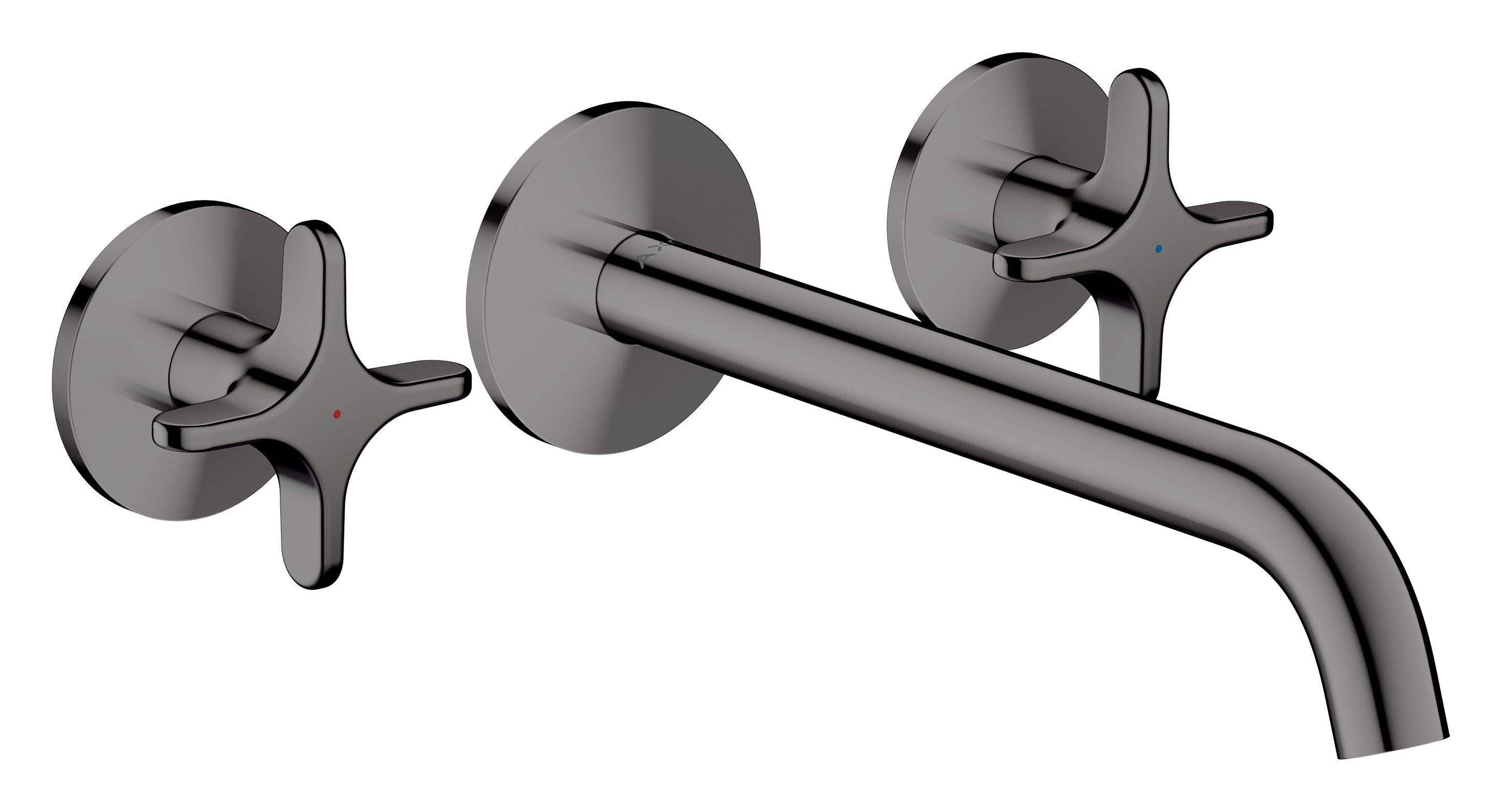 AXOR One 3-hole basin mixer for concealed installation wall-mounted with spout 220 mm and cross handles