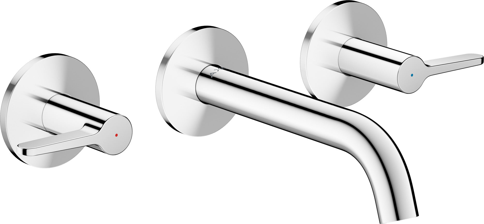 AXOR One 3-hole basin mixer for concealed installation wall-mounted with spout 160 mm and lever handles