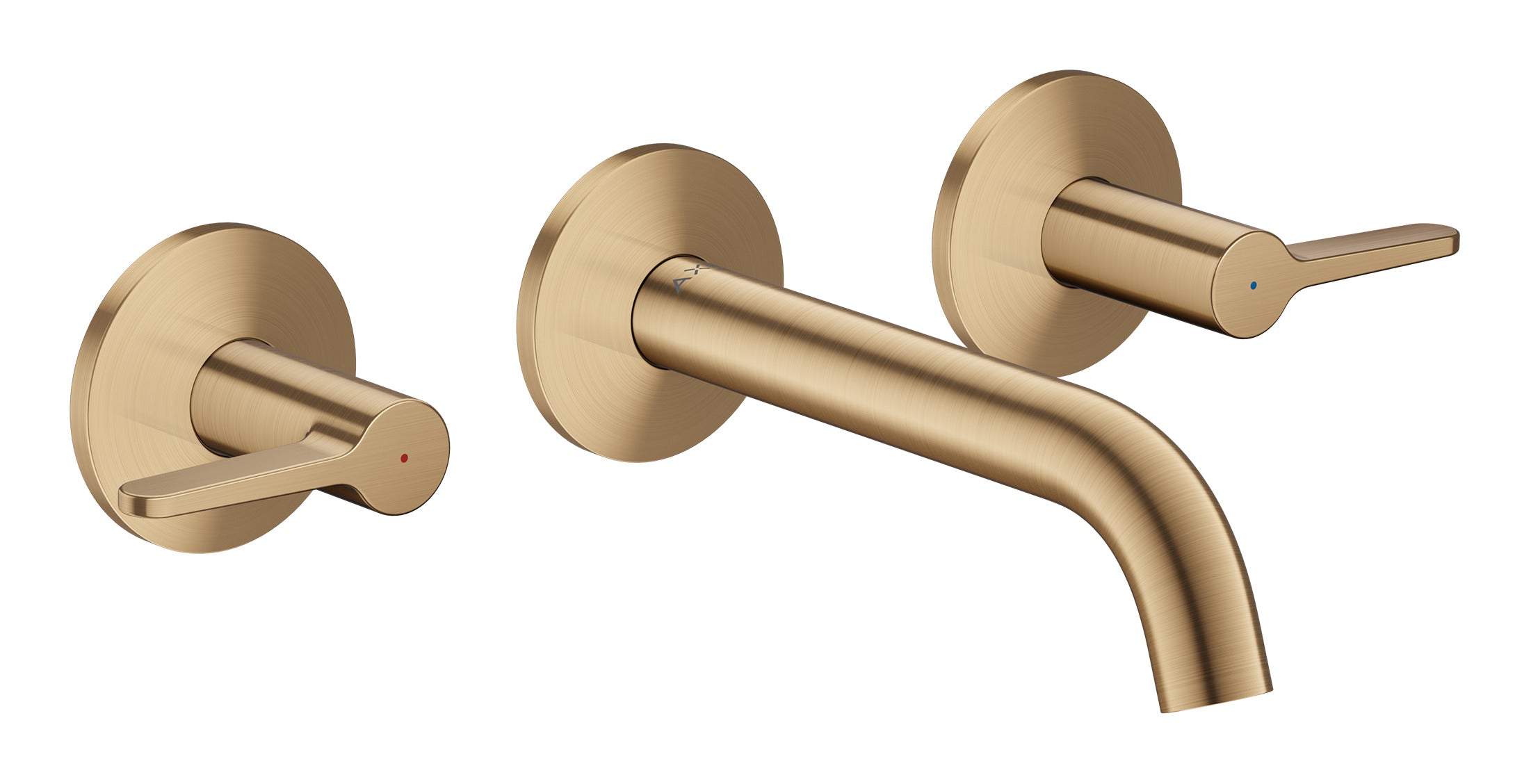 AXOR One 3-hole basin mixer for concealed installation wall-mounted with spout 160 mm and lever handles