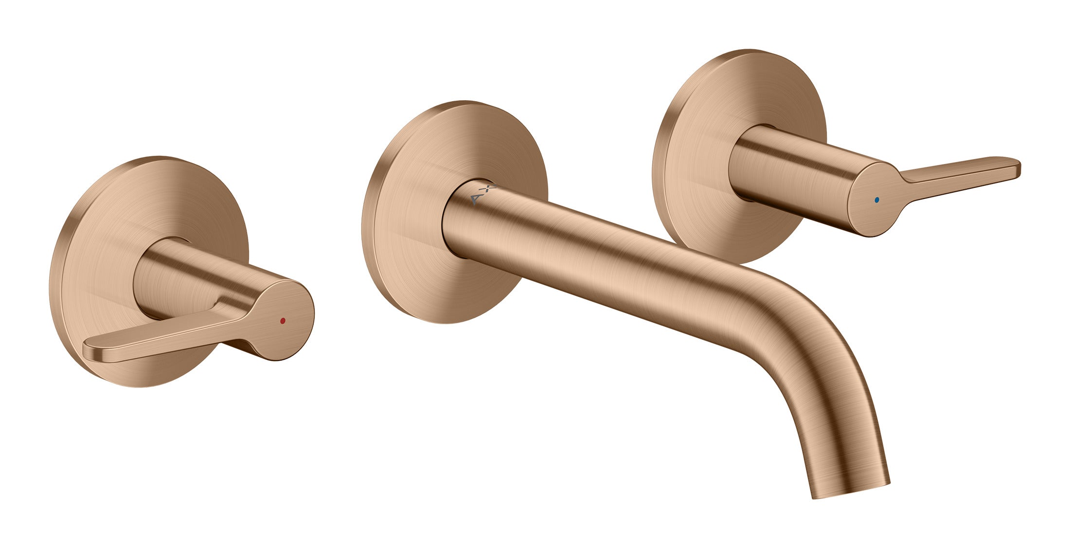 AXOR One 3-hole basin mixer for concealed installation wall-mounted with spout 160 mm and lever handles