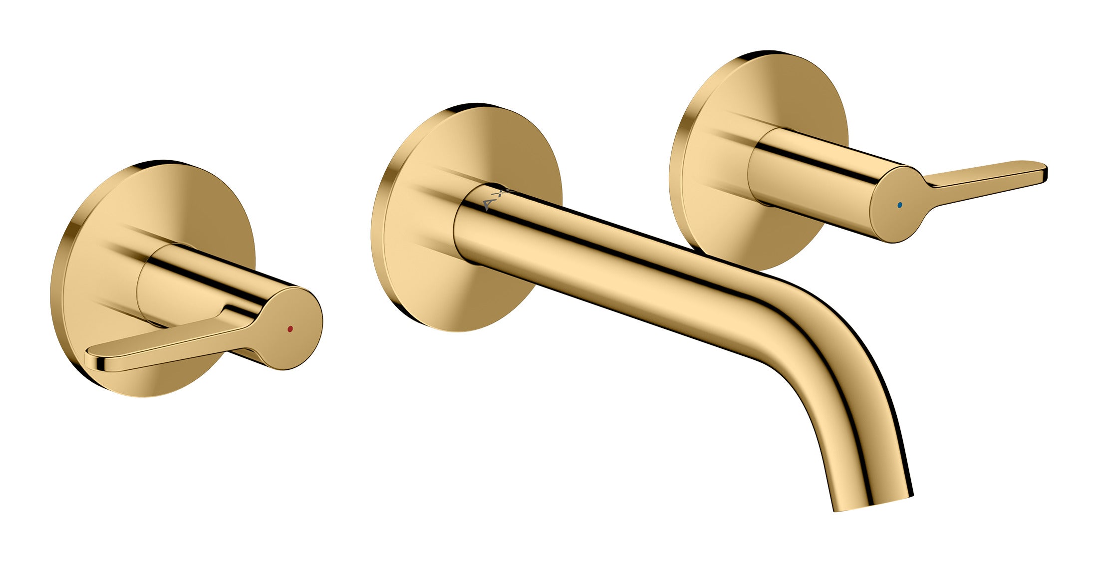 AXOR One 3-hole basin mixer for concealed installation wall-mounted with spout 160 mm and lever handles