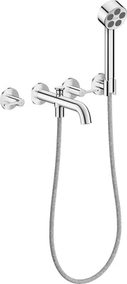 AXOR One 3-hole bath mixer for concealed installation wall-mounted with lever handles and hand shower