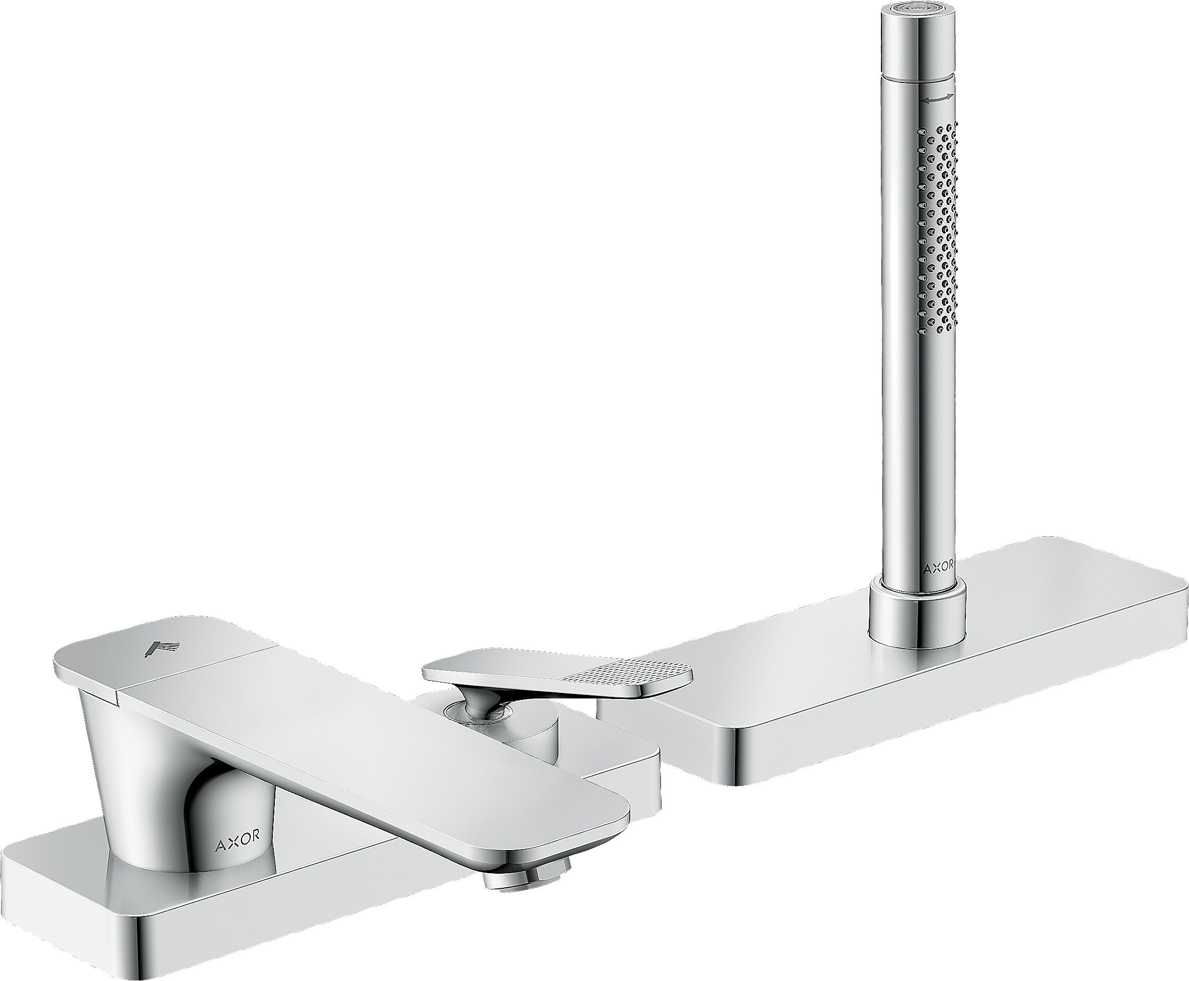 AXOR Citterio C 3-hole rim mounted single lever bath mixer with sBox - cubic cut