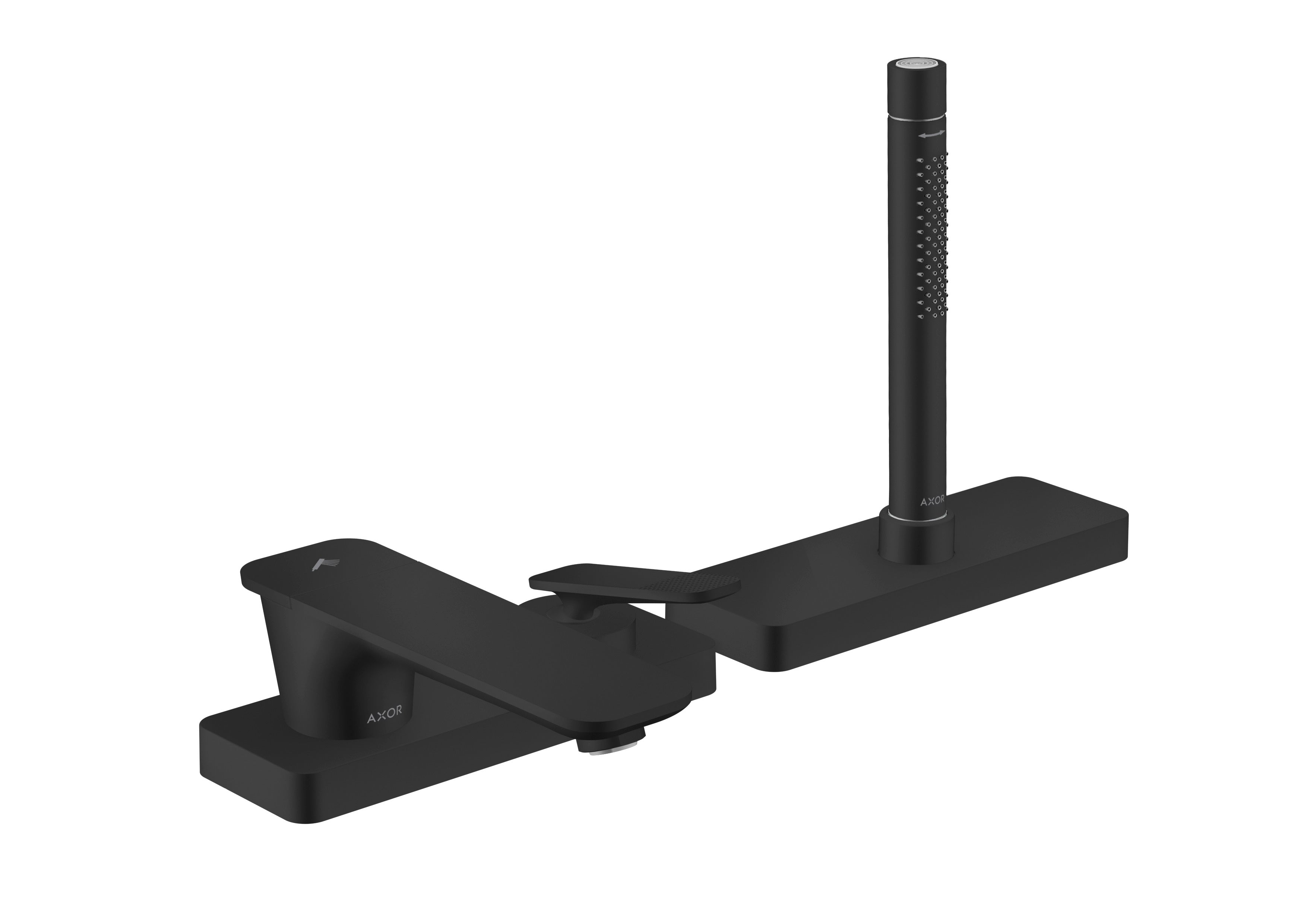 AXOR Citterio C 3-hole rim mounted single lever bath mixer with sBox - cubic cut