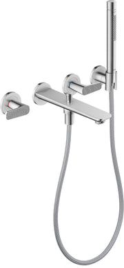 AXOR Citterio C 3-hole bath mixer for concealed installation wall-mounted with hand shower - cubic cut