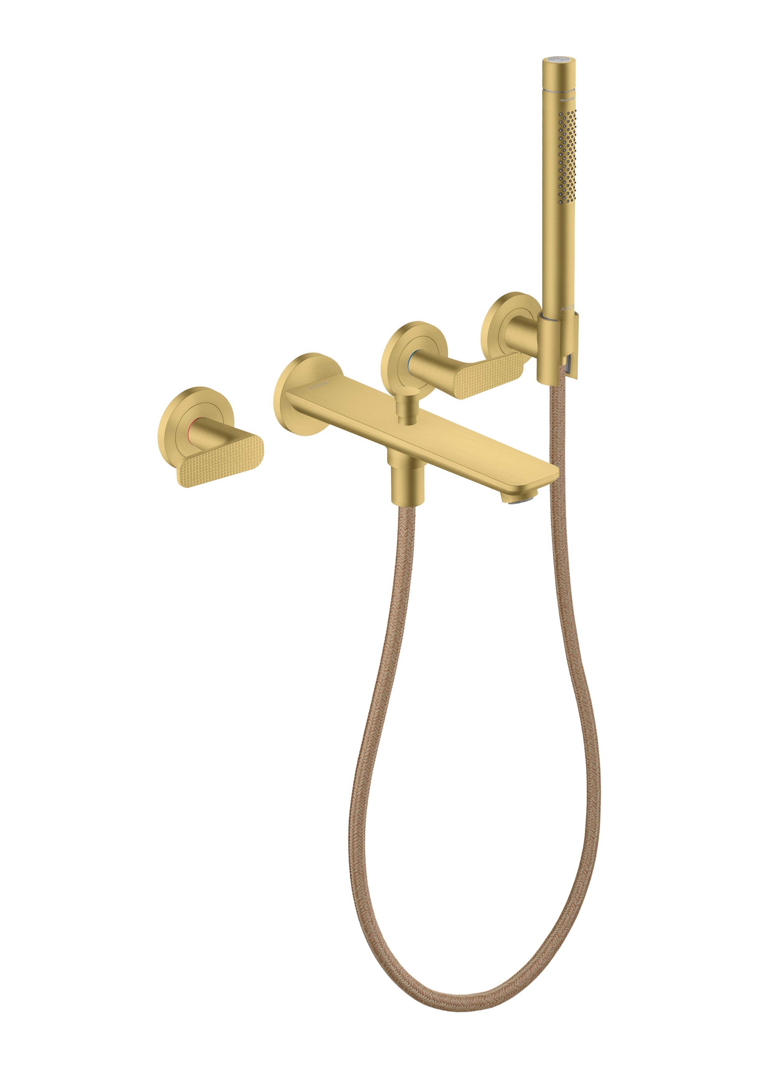 AXOR Citterio C 3-hole bath mixer for concealed installation wall-mounted with hand shower - cubic cut