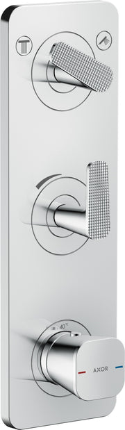AXOR Citterio C Thermostatic module 380/120 for concealed installation with plate for 2 functions - cubic cut