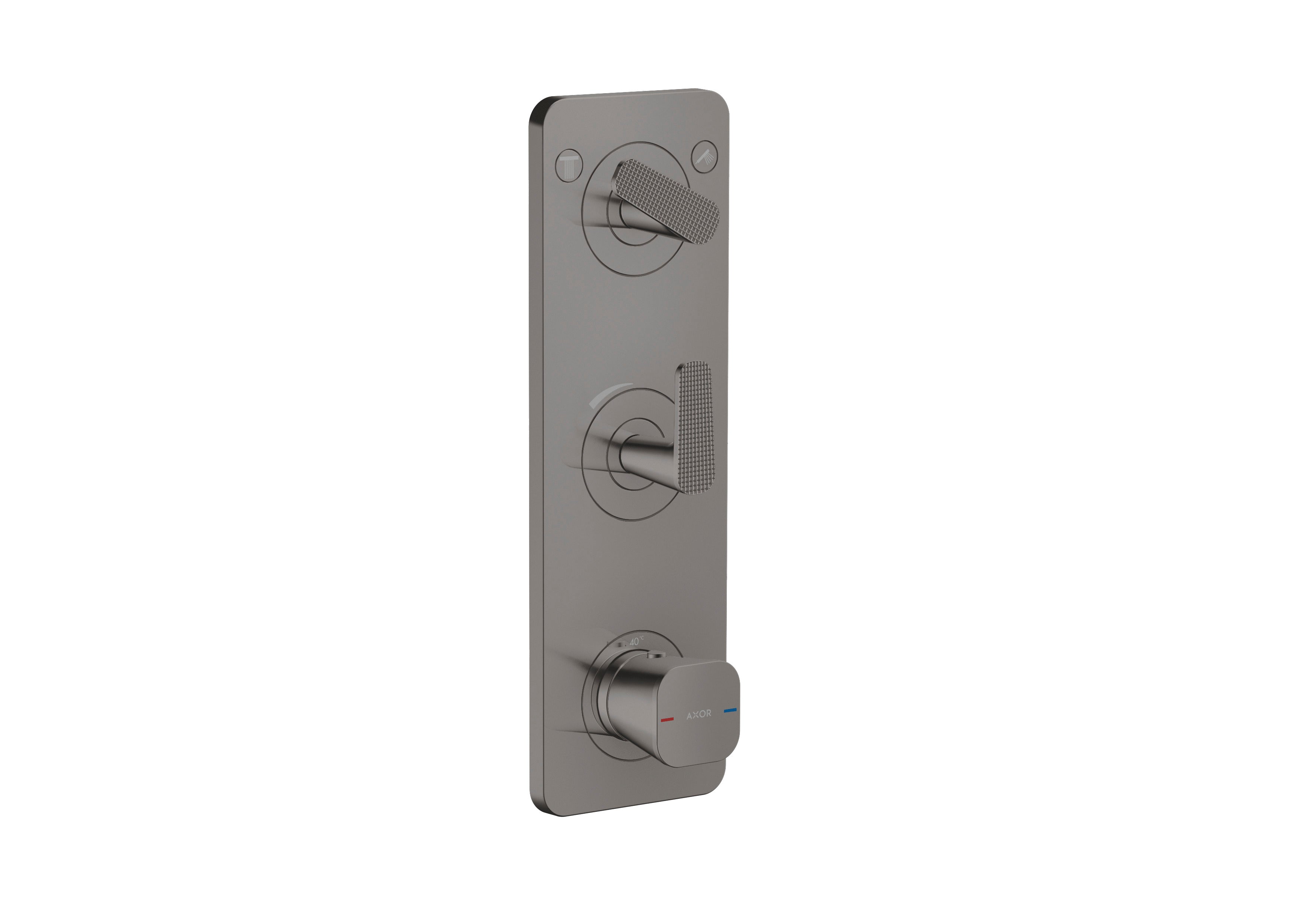 AXOR Citterio C Thermostatic module 380/120 for concealed installation with plate for 2 functions - cubic cut