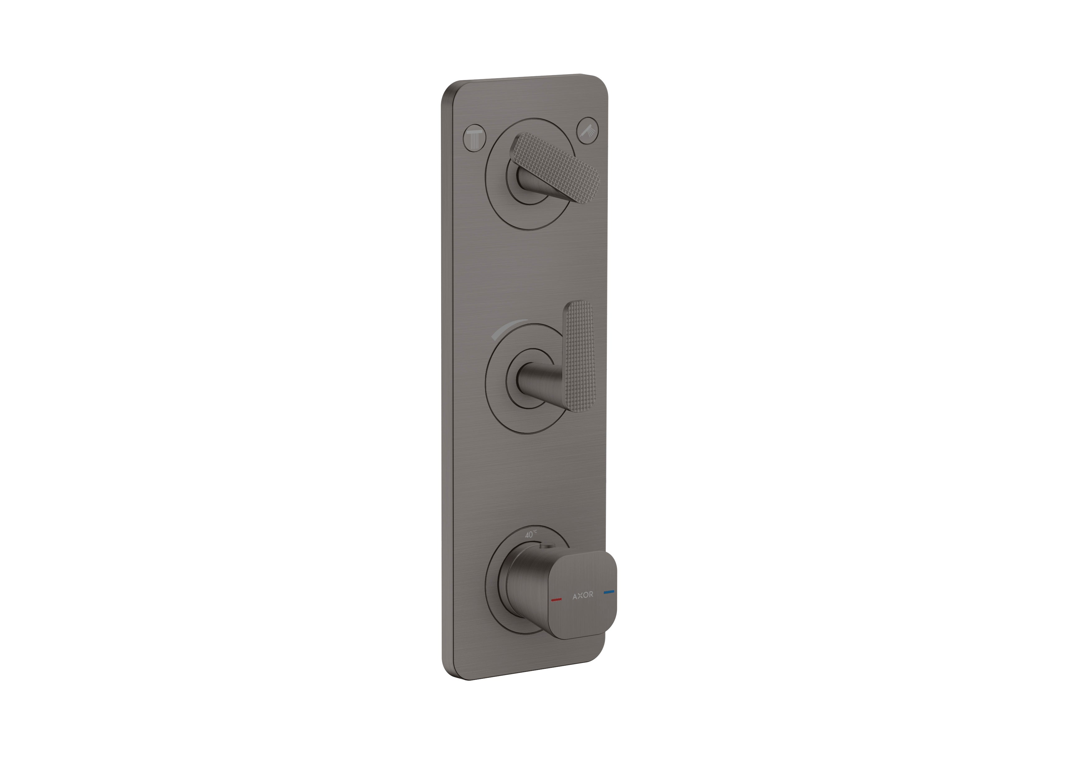 AXOR Citterio C Thermostatic module 380/120 for concealed installation with plate for 2 functions - cubic cut