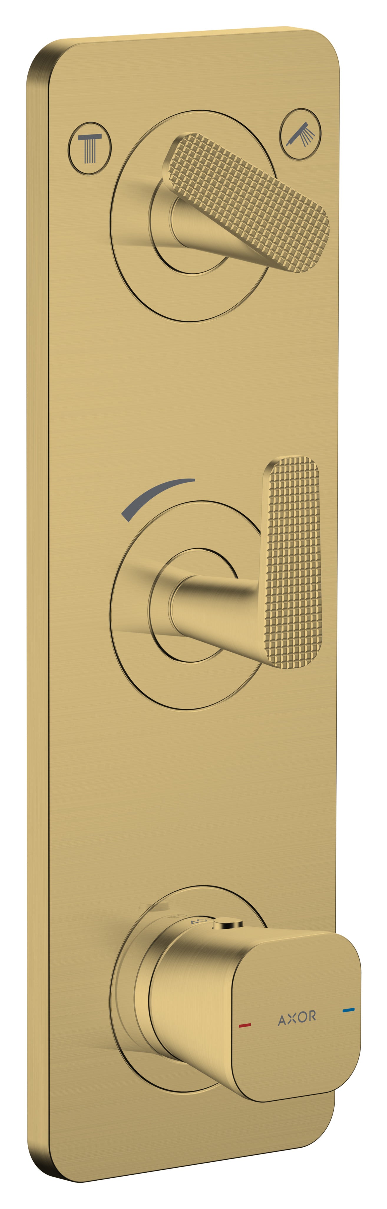AXOR Citterio C Thermostatic module 380/120 for concealed installation with plate for 2 functions - cubic cut