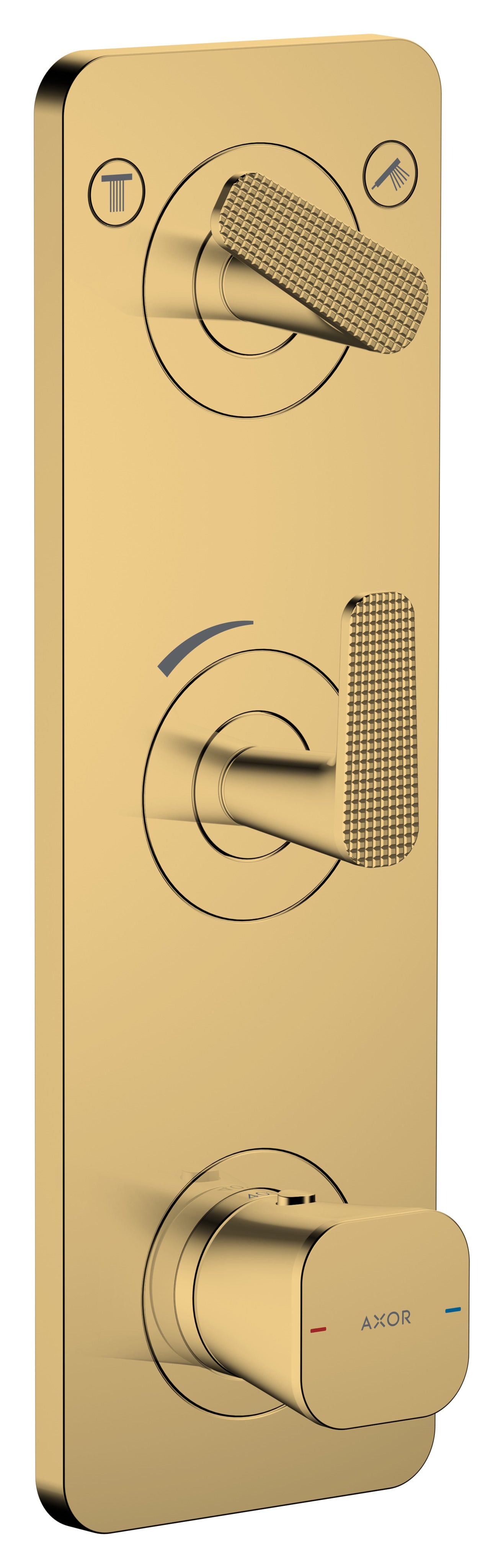 AXOR Citterio C Thermostatic module 380/120 for concealed installation with plate for 2 functions - cubic cut