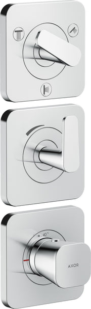 AXOR Citterio C Thermostatic module 380/120 for concealed installation with escutcheons for 3 outlets