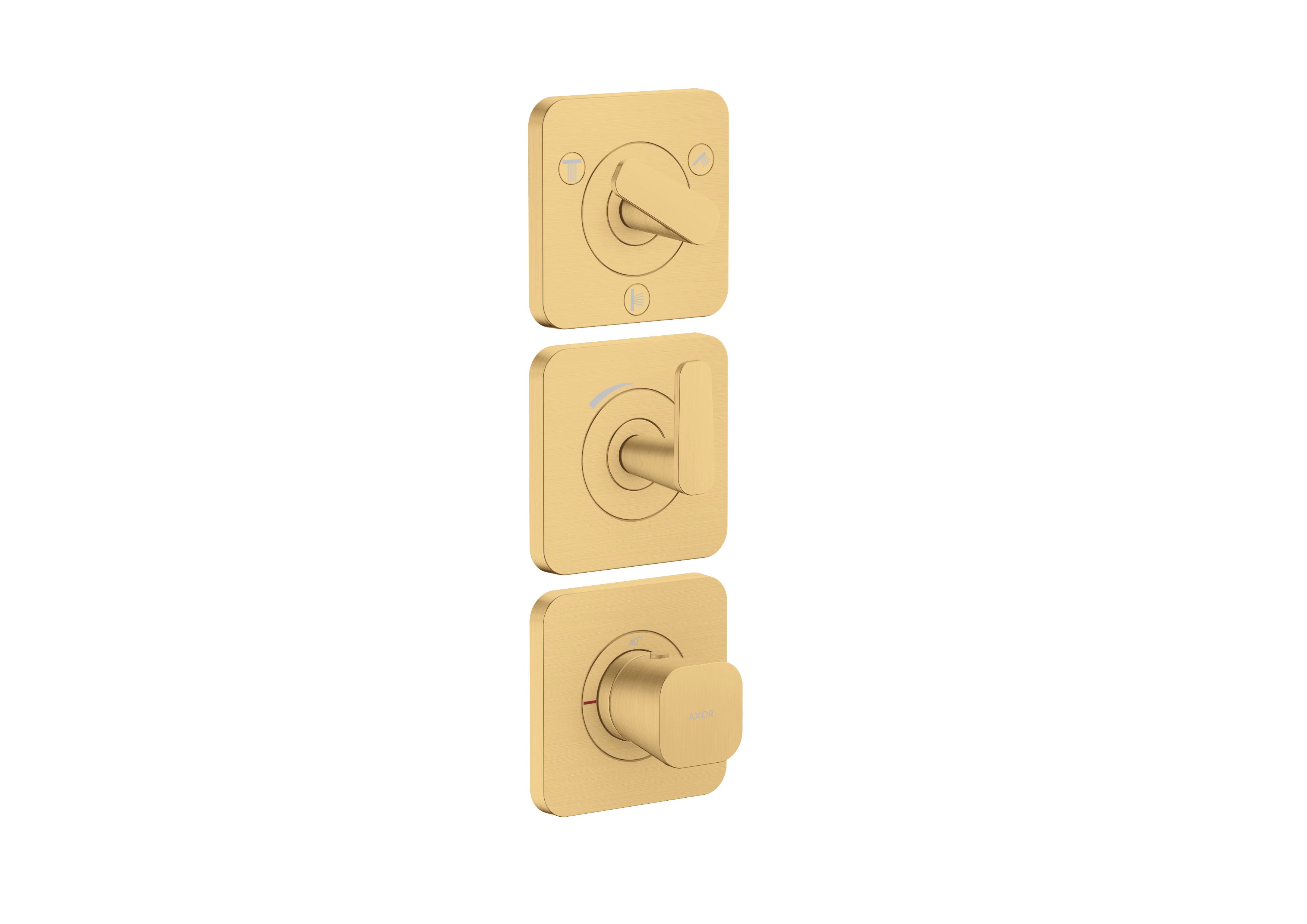 AXOR Citterio C Thermostatic module 380/120 for concealed installation with escutcheons for 3 outlets