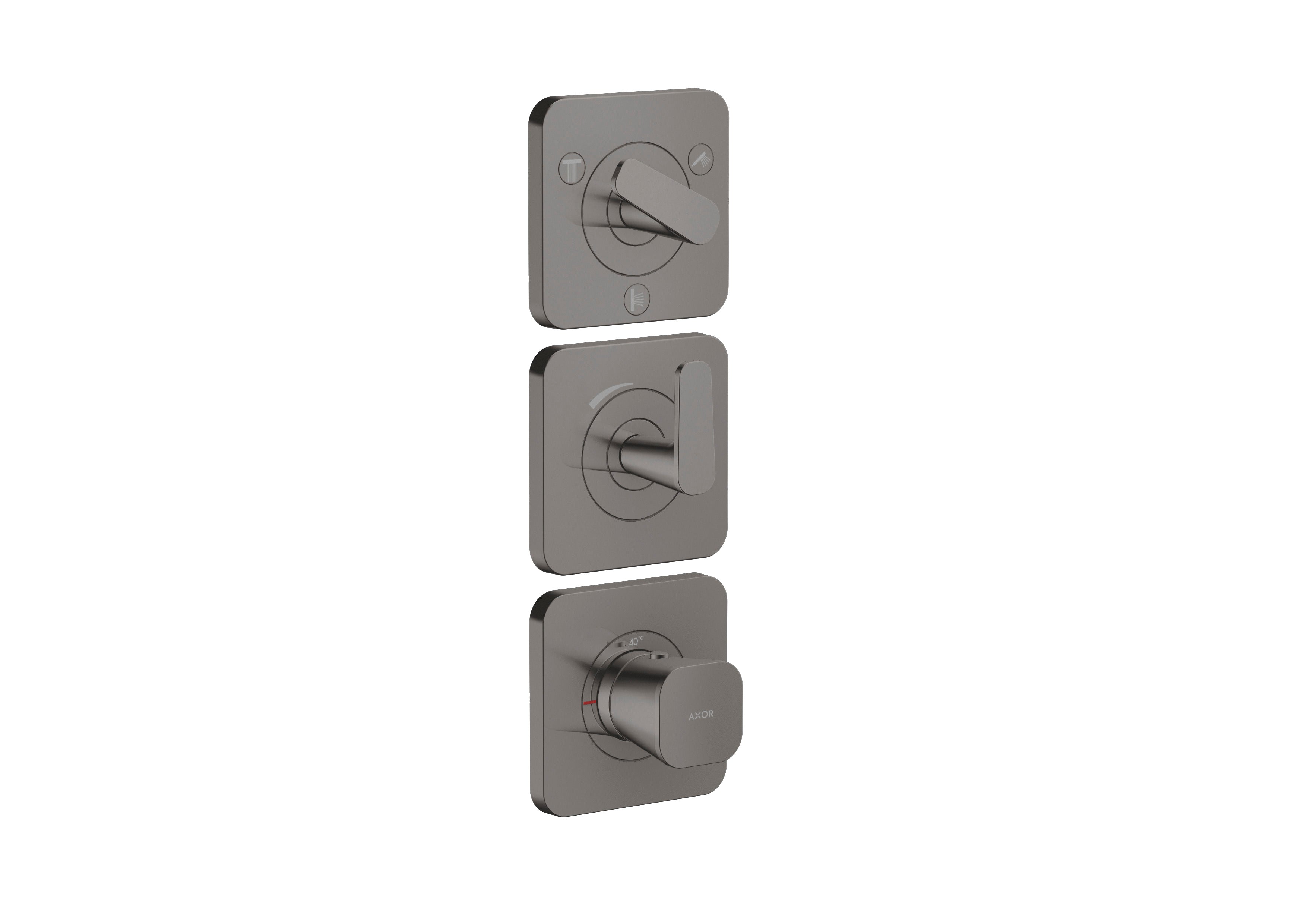 AXOR Citterio C Thermostatic module 380/120 for concealed installation with escutcheons for 3 outlets