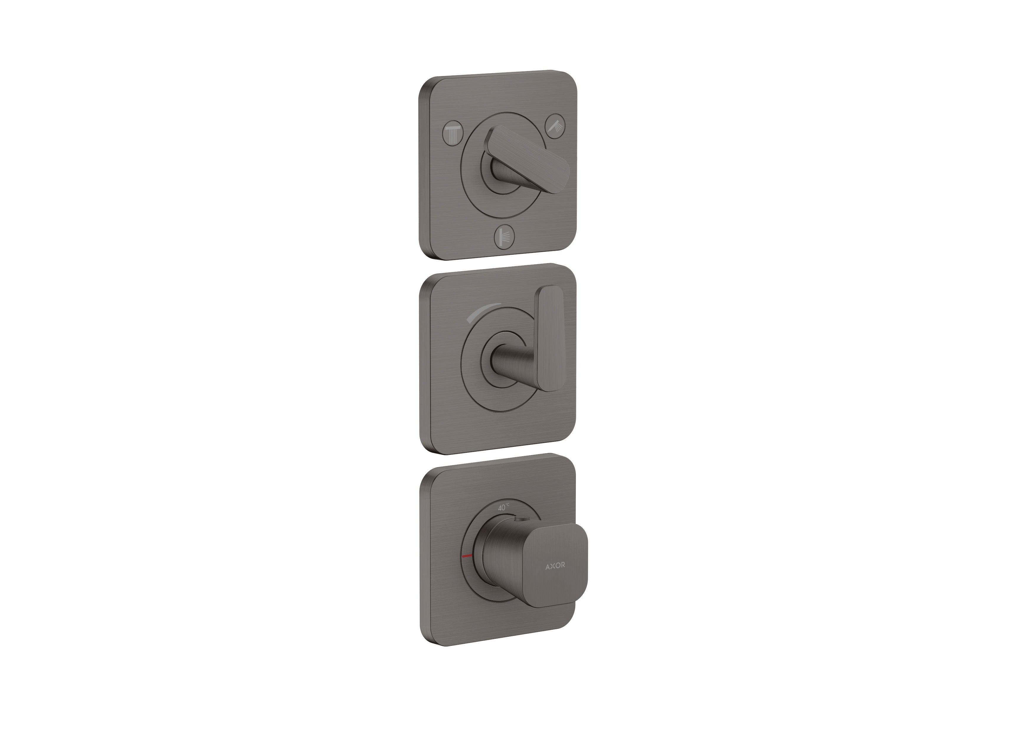 AXOR Citterio C Thermostatic module 380/120 for concealed installation with escutcheons for 3 outlets