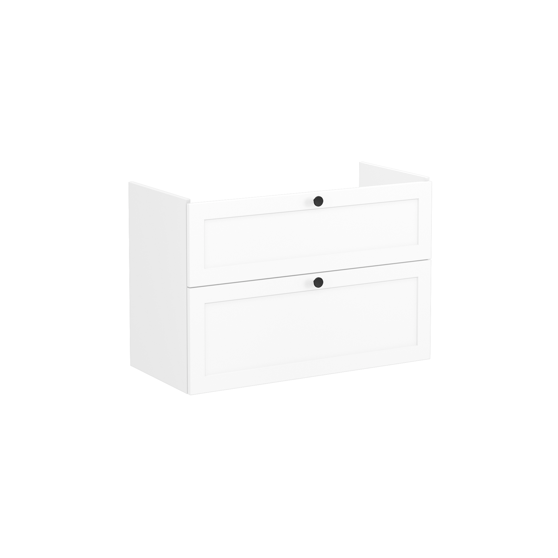 Root Classic Washbasin Unit, with two drawers, Matt White, without washbasin