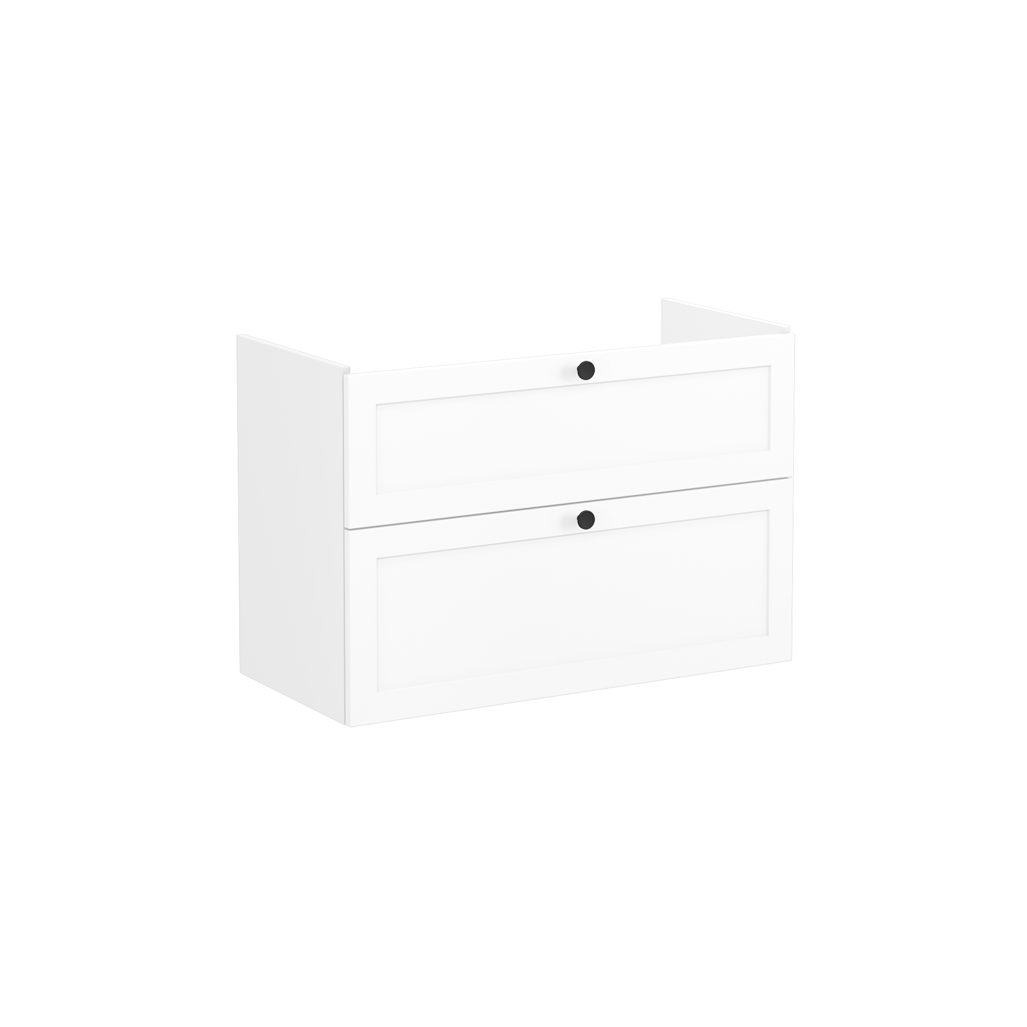 Root Classic Washbasin Unit, with two drawers, Matt White, without washbasin