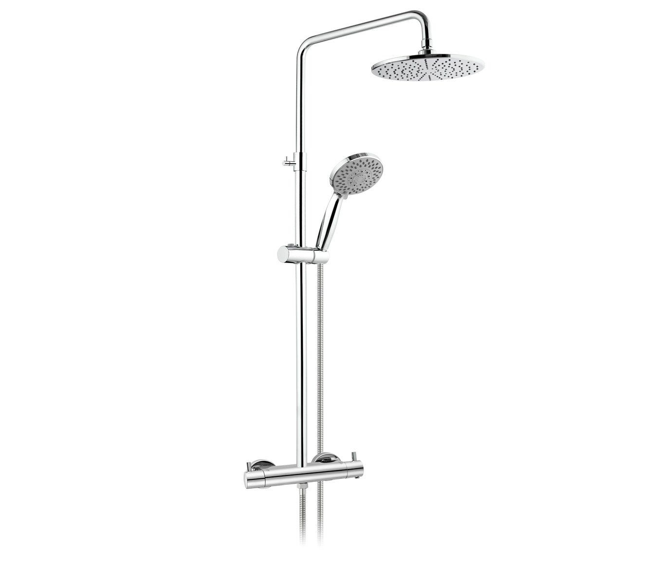 FLORENCE THERMOSTATIC BAR
 VALVE WITH 2 OUTLETS,
 ADJUSTABLE RISER AND
 SHOWER KIT