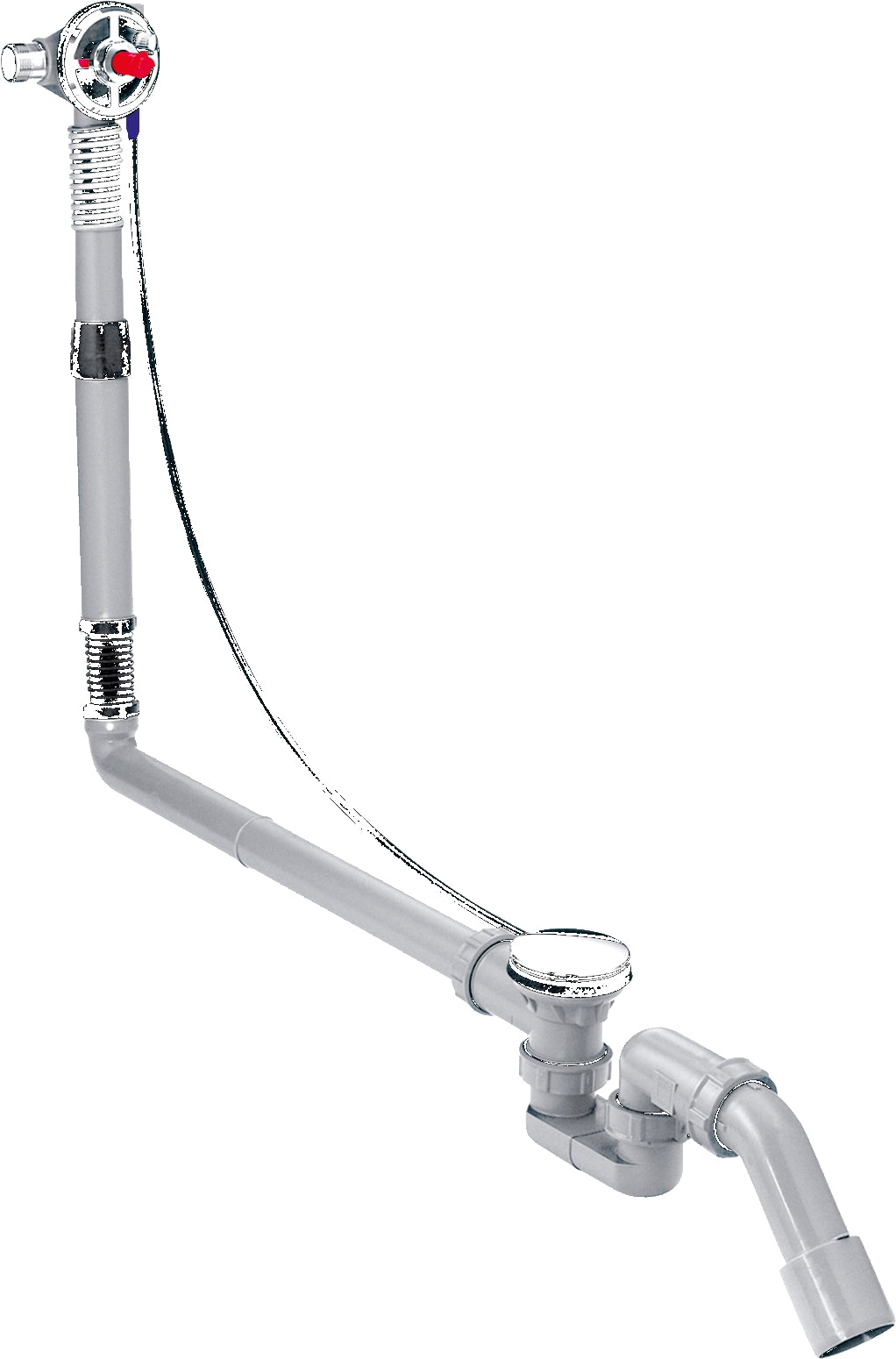 Exafill S Basic set for bath filler with waste and overflow set for large bathtubs