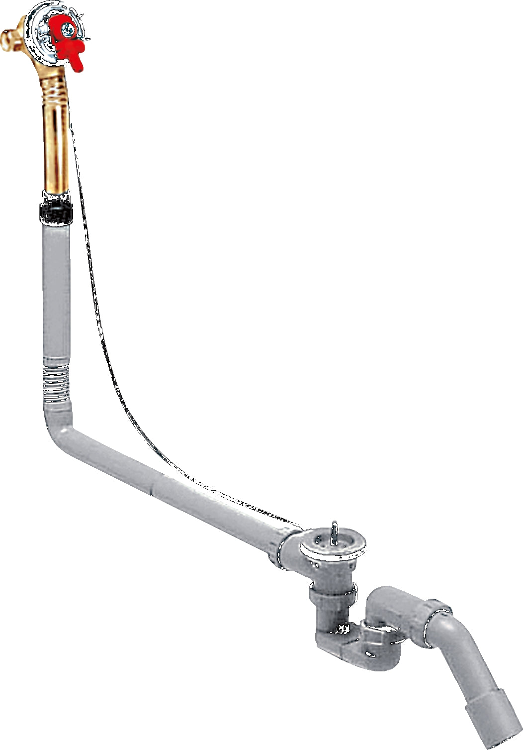 Exafill Basic set for bath filler with waste and overflow set for large bathtubs