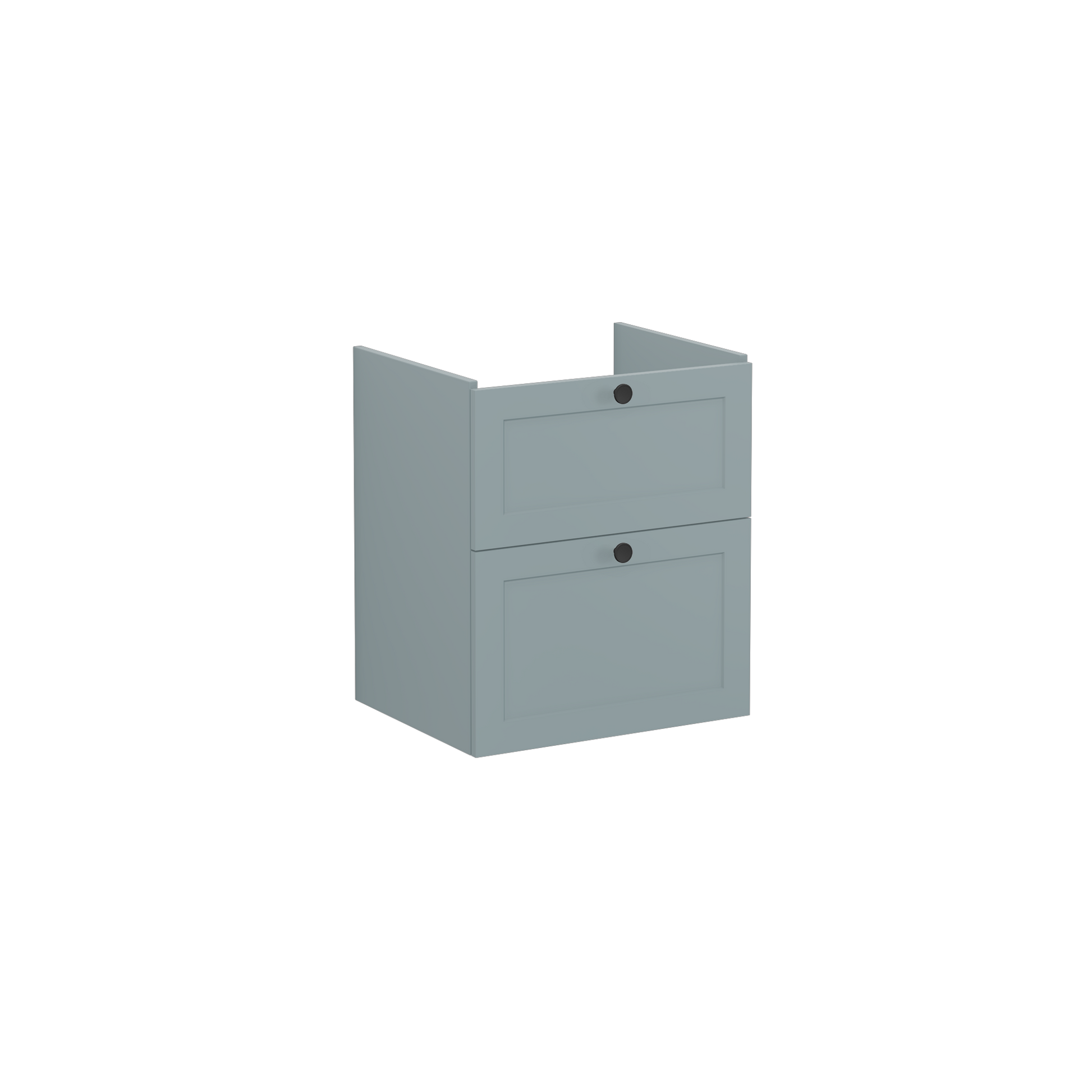 Root Classic Washbasin Unit, with two drawers, Matt Fijord Green, without washbasin