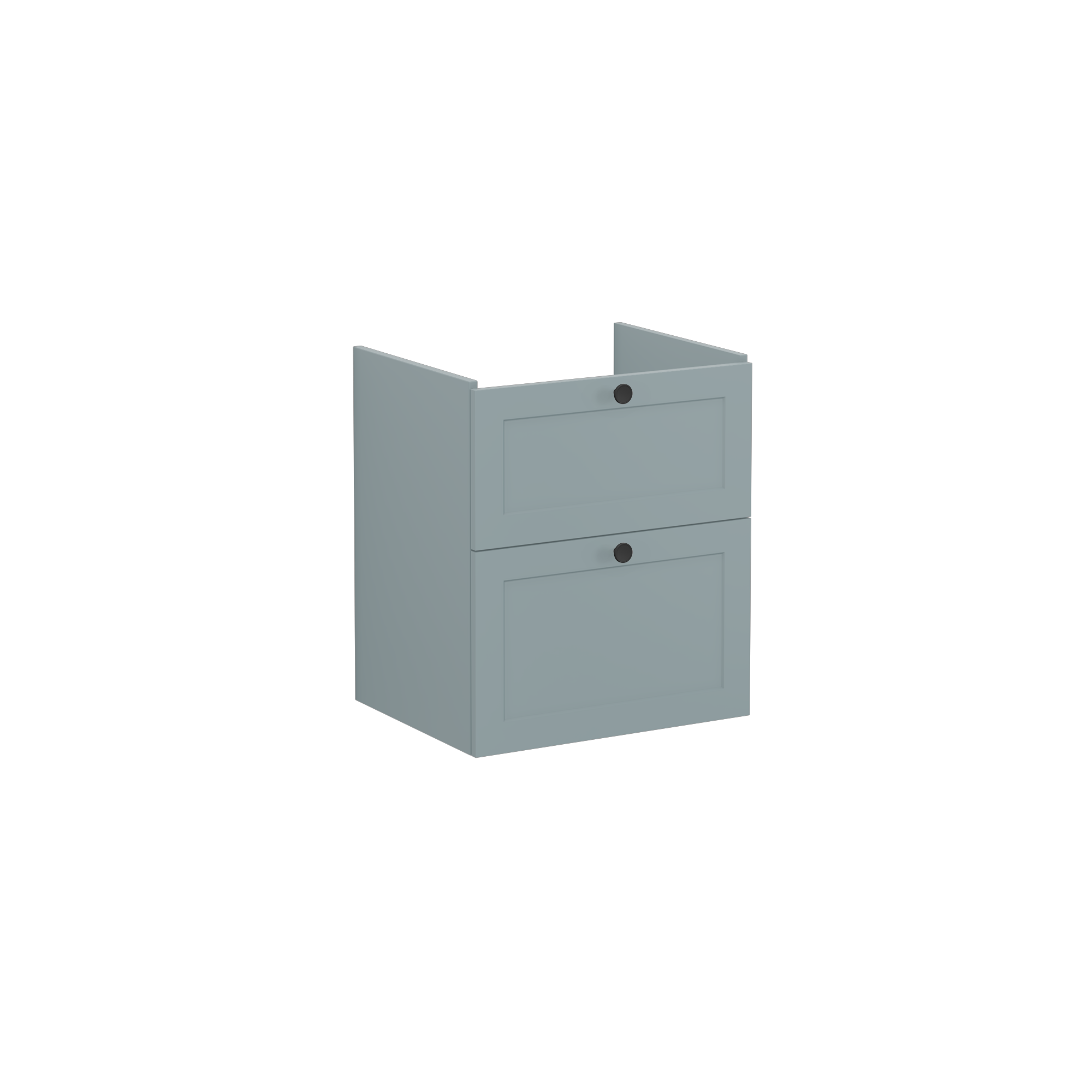 Root Classic Washbasin Unit, with two drawers, Matt Fijord Green, without washbasin