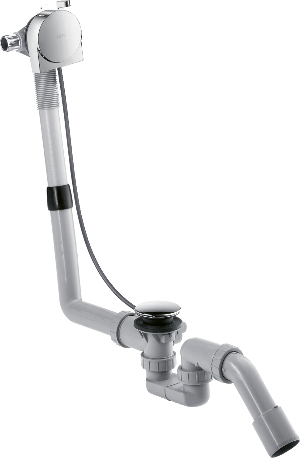 Complete set for Exafill S bath filler with waste and overflow set for standard bathtubs